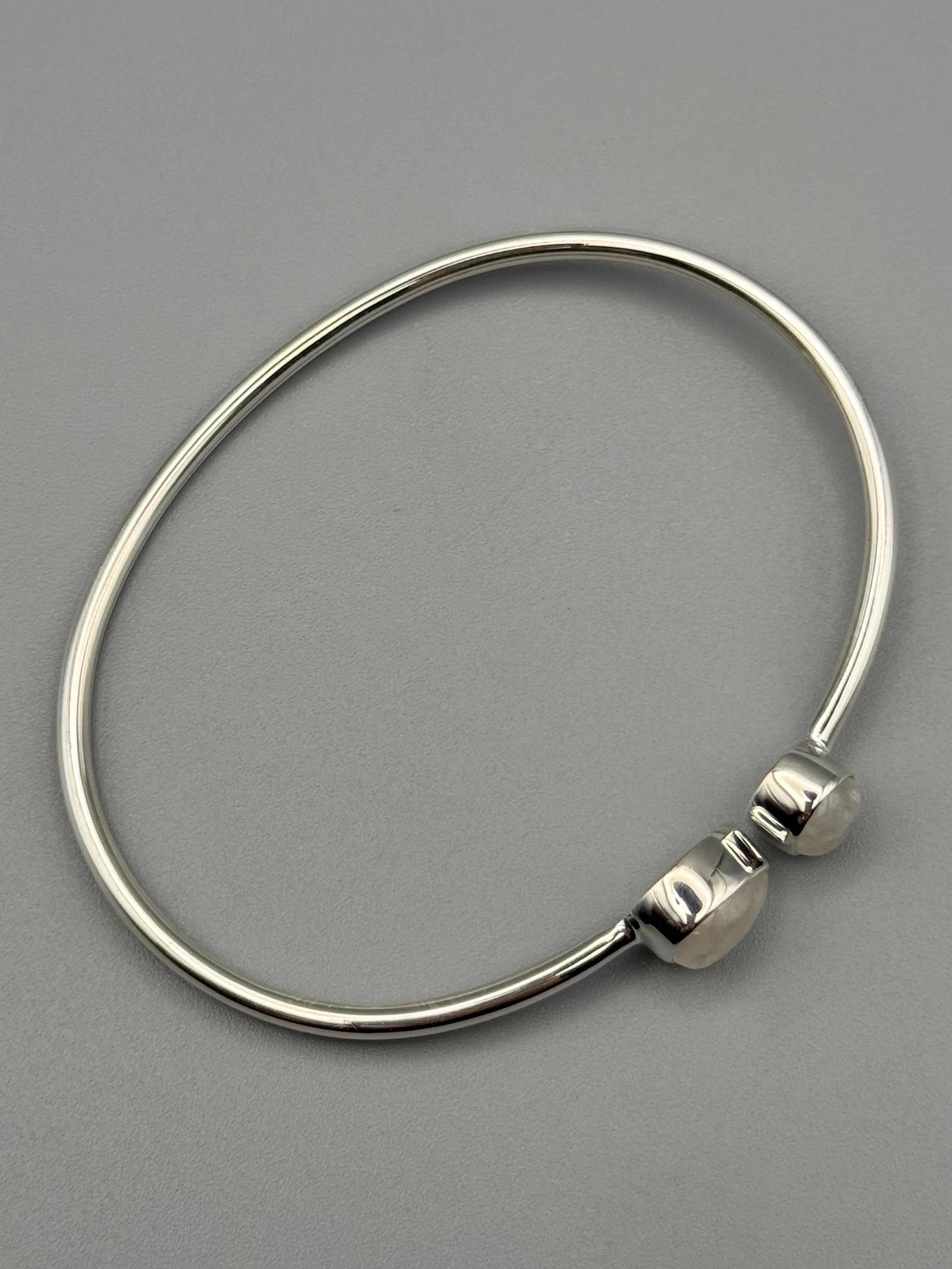 •RAIN OR SHINE• rainbow moonstone + silver twist-on cuff bracelet
