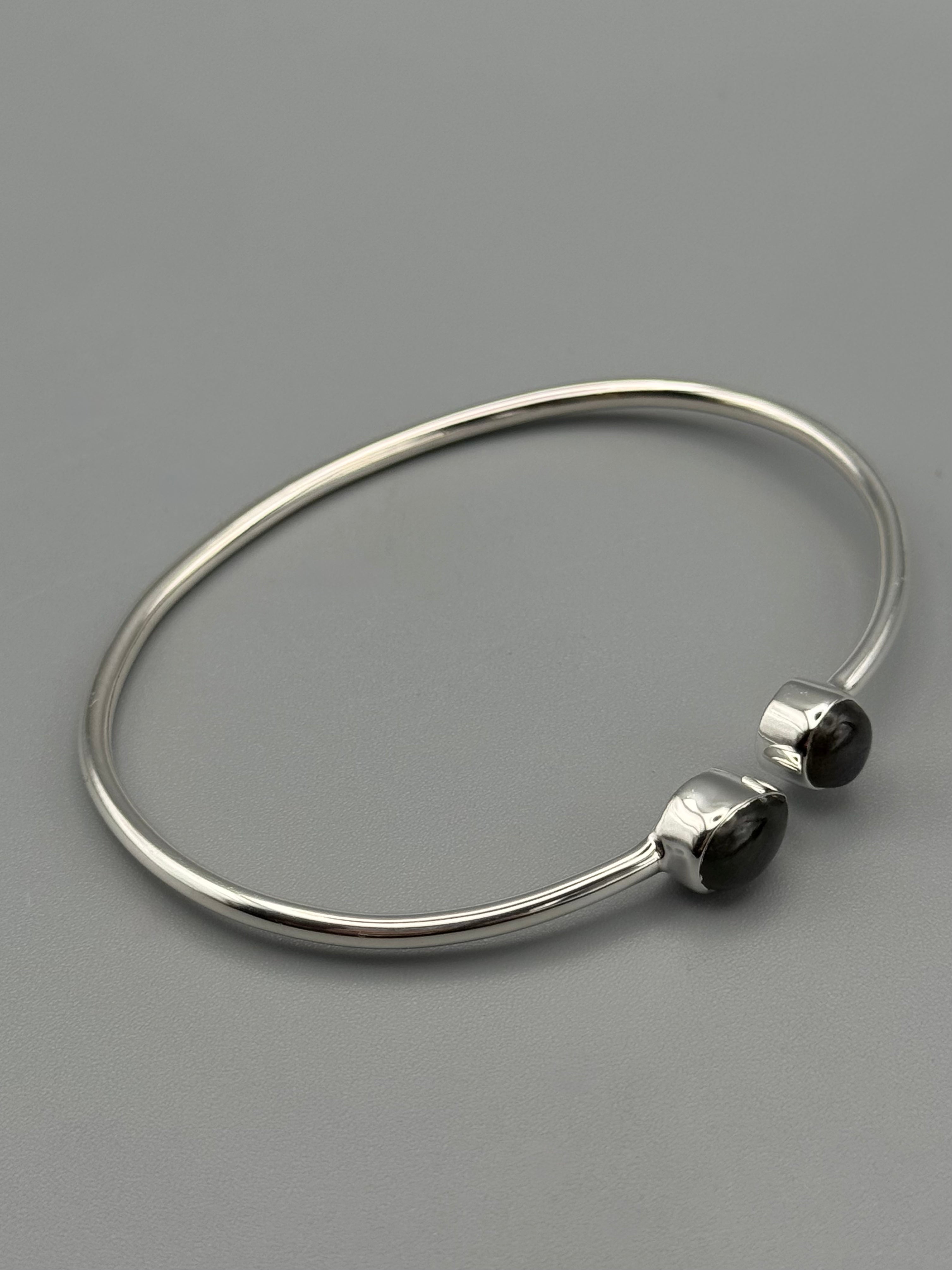 •RAIN OR SHINE• labradorite + silver twist-on cuff bracelet