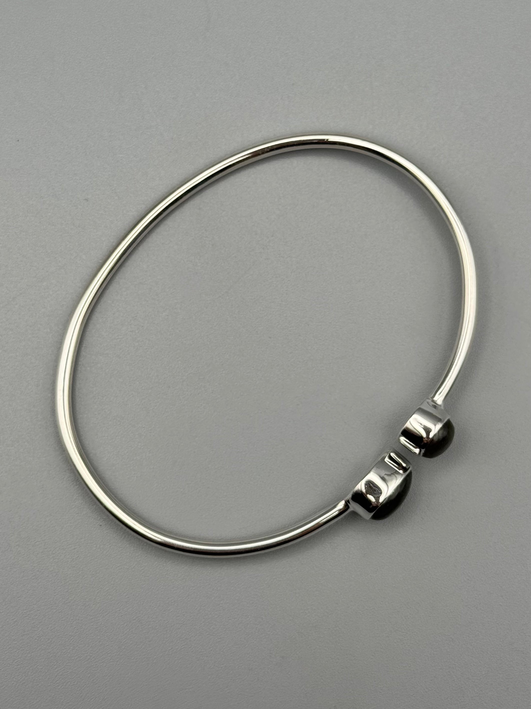 •RAIN OR SHINE• labradorite + silver twist-on cuff bracelet