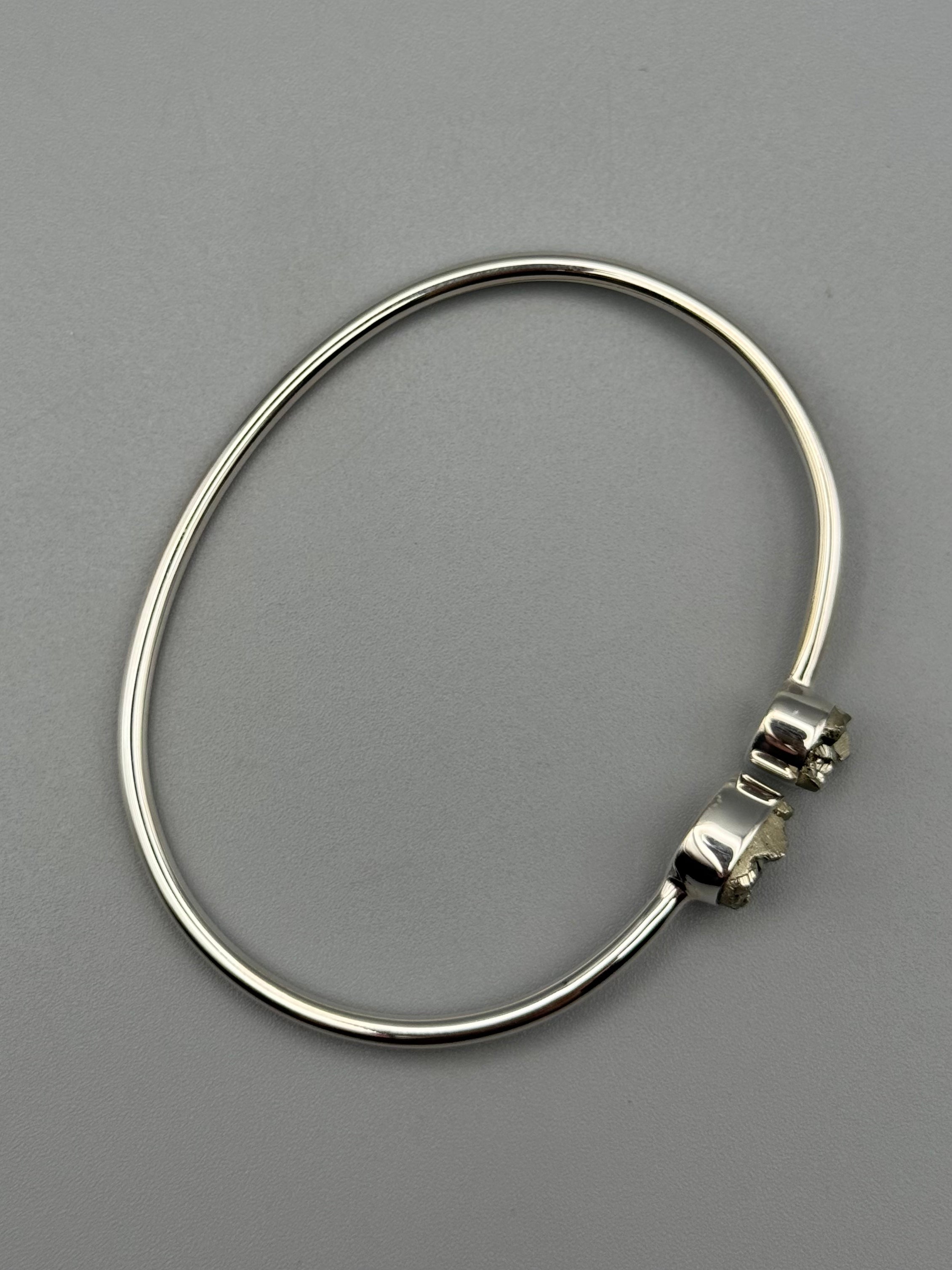 •RAIN OR SHINE• pyrite + silver twist-on cuff bracelet