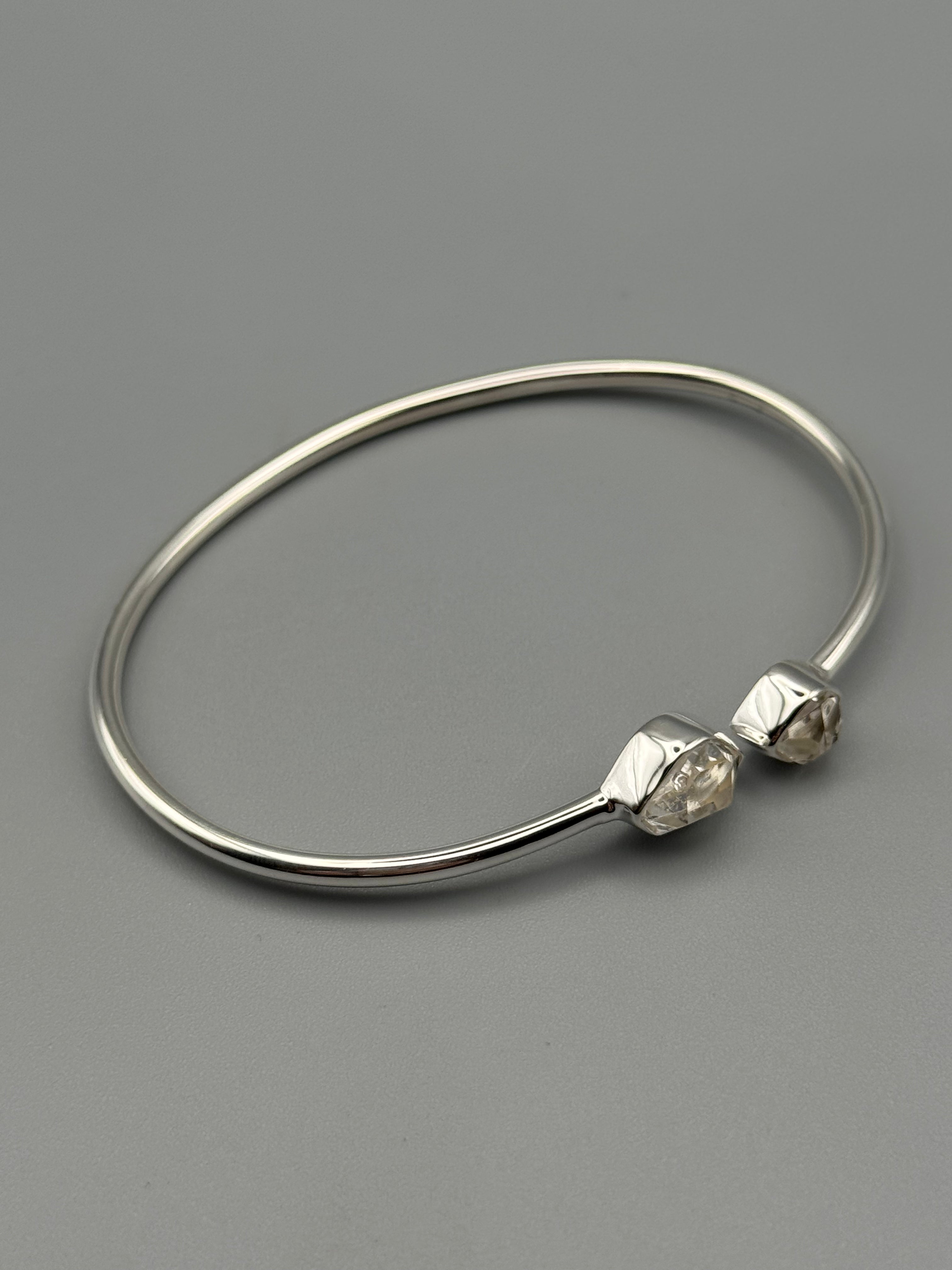 •RAIN OR SHINE• herkimer + silver twist-on cuff bracelet