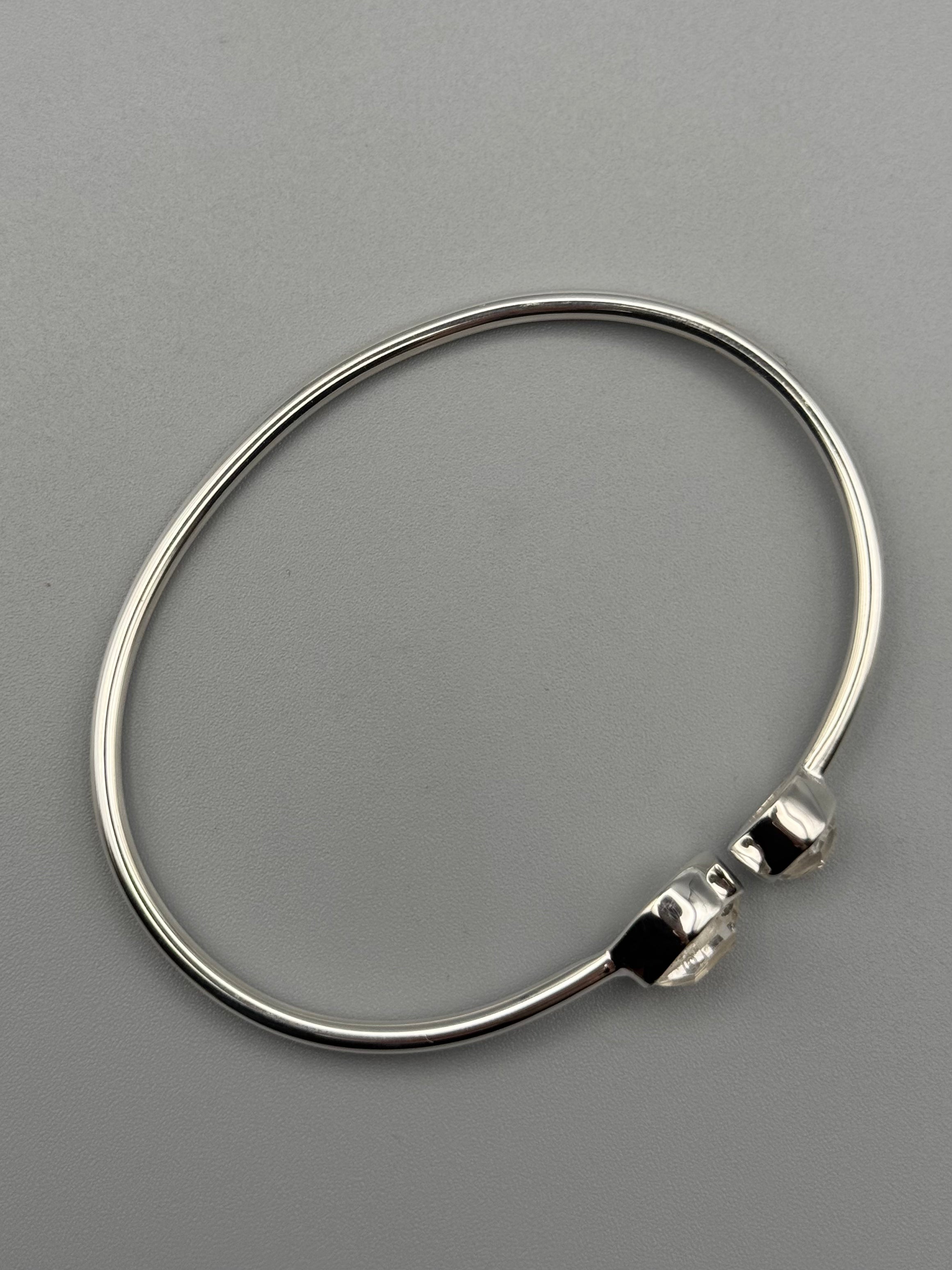 •RAIN OR SHINE• herkimer + silver twist-on cuff bracelet