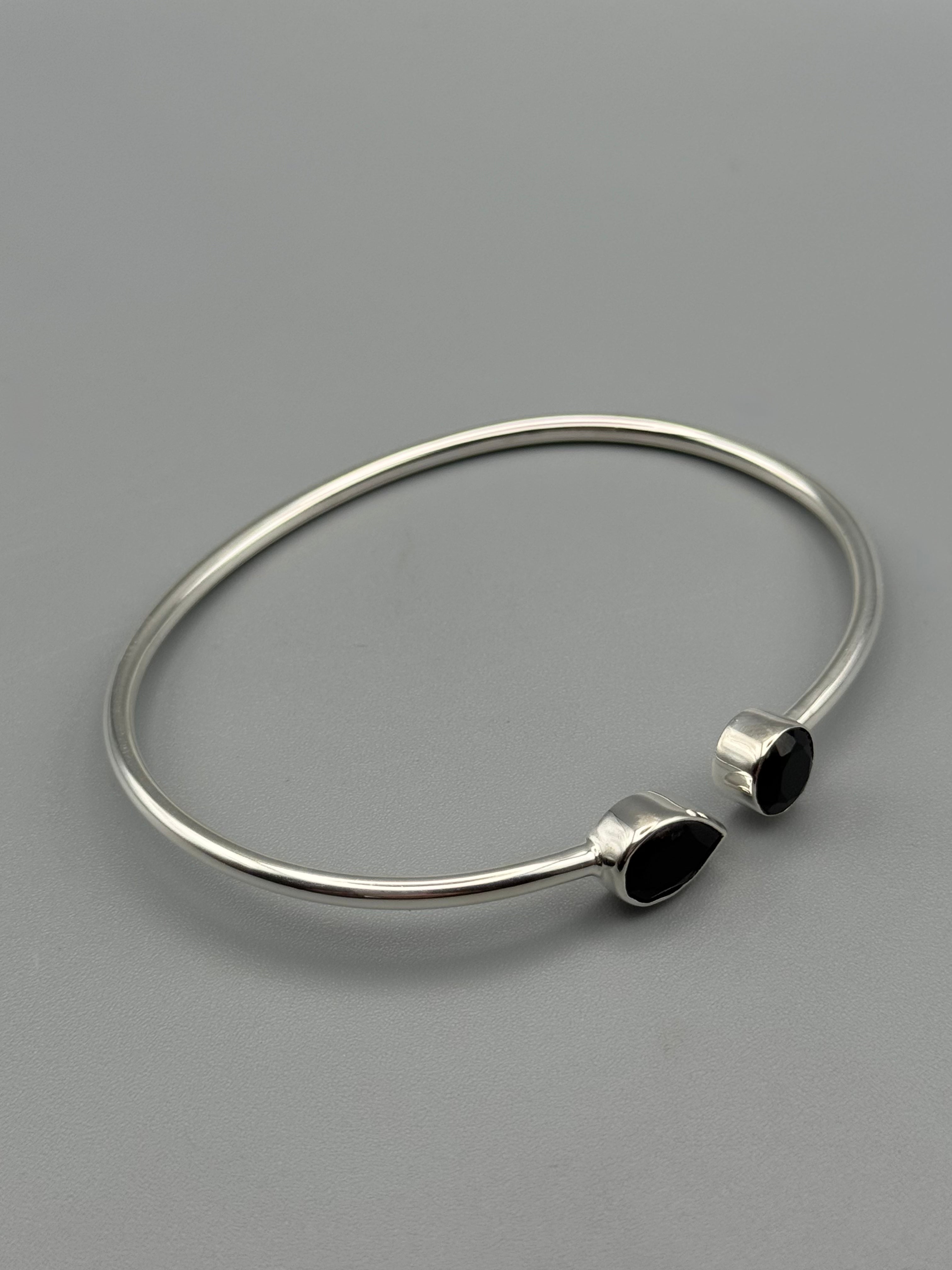 •RAIN OR SHINE• onyx + silver twist-on cuff bracelet