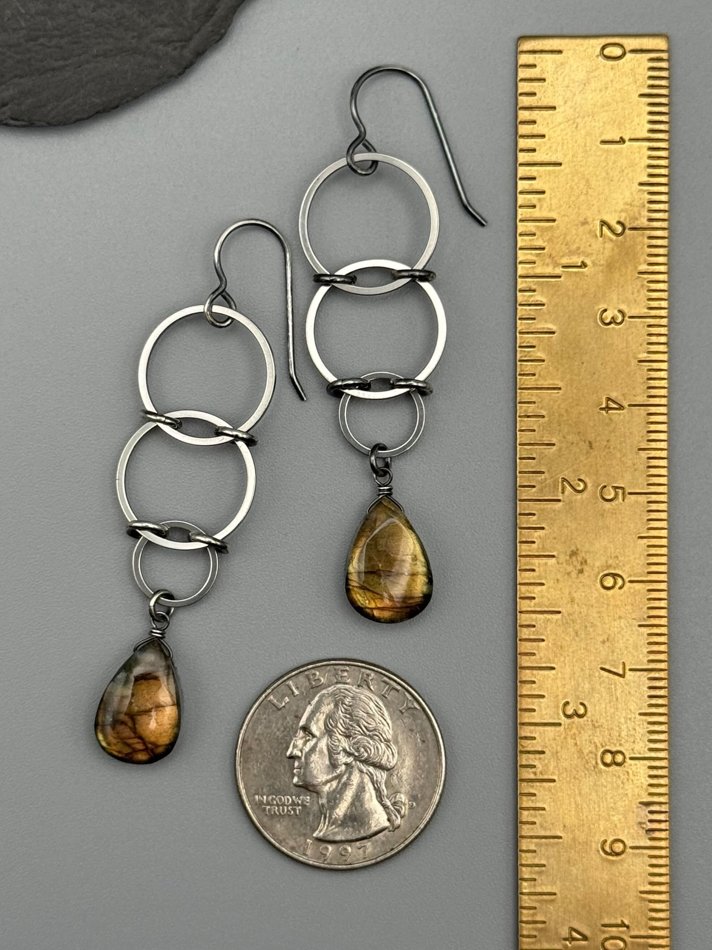 •EOWYN• golden labradorite + silver earrings
