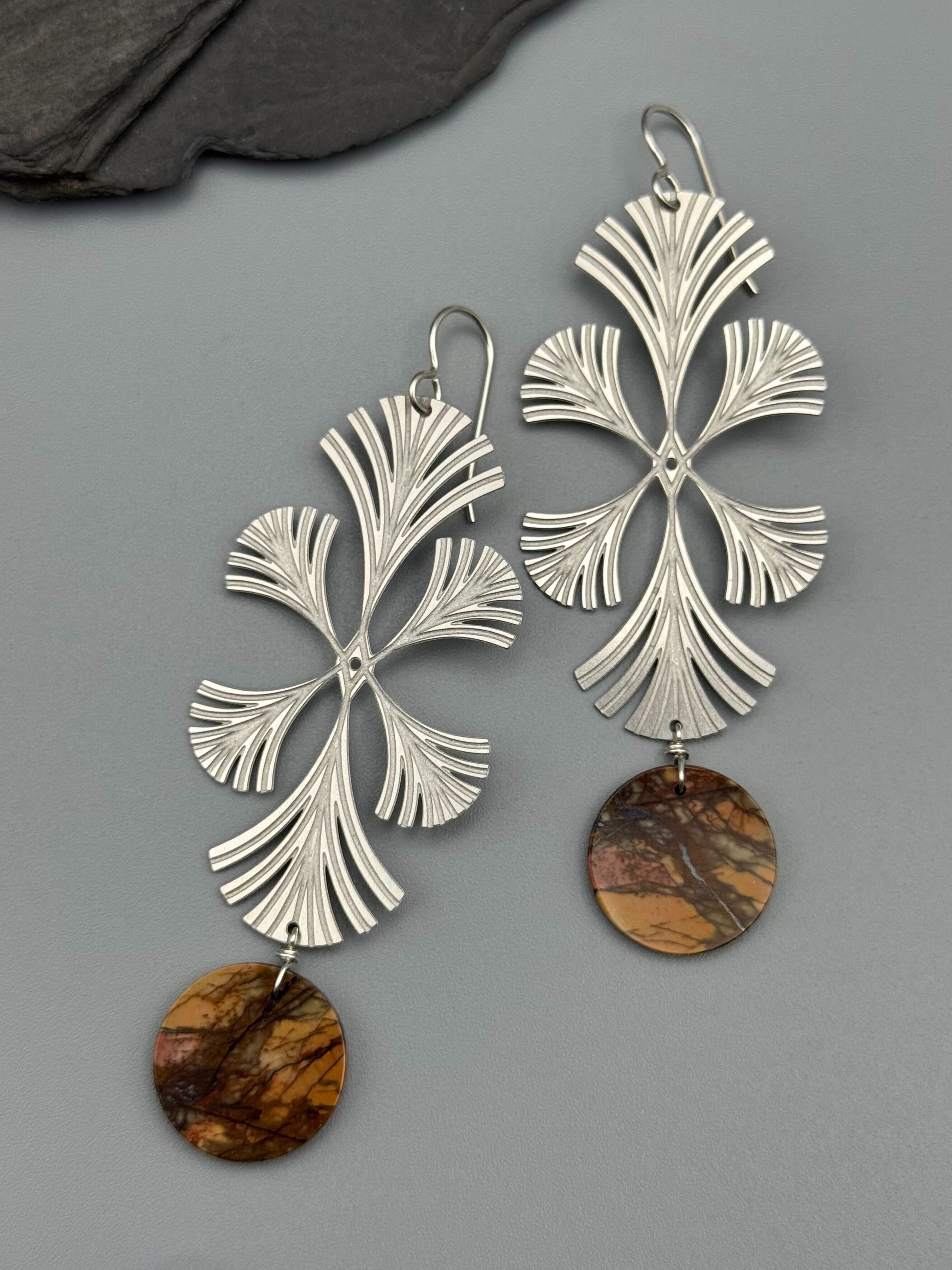 •SIGIL• red creek jasper + silver earrings
