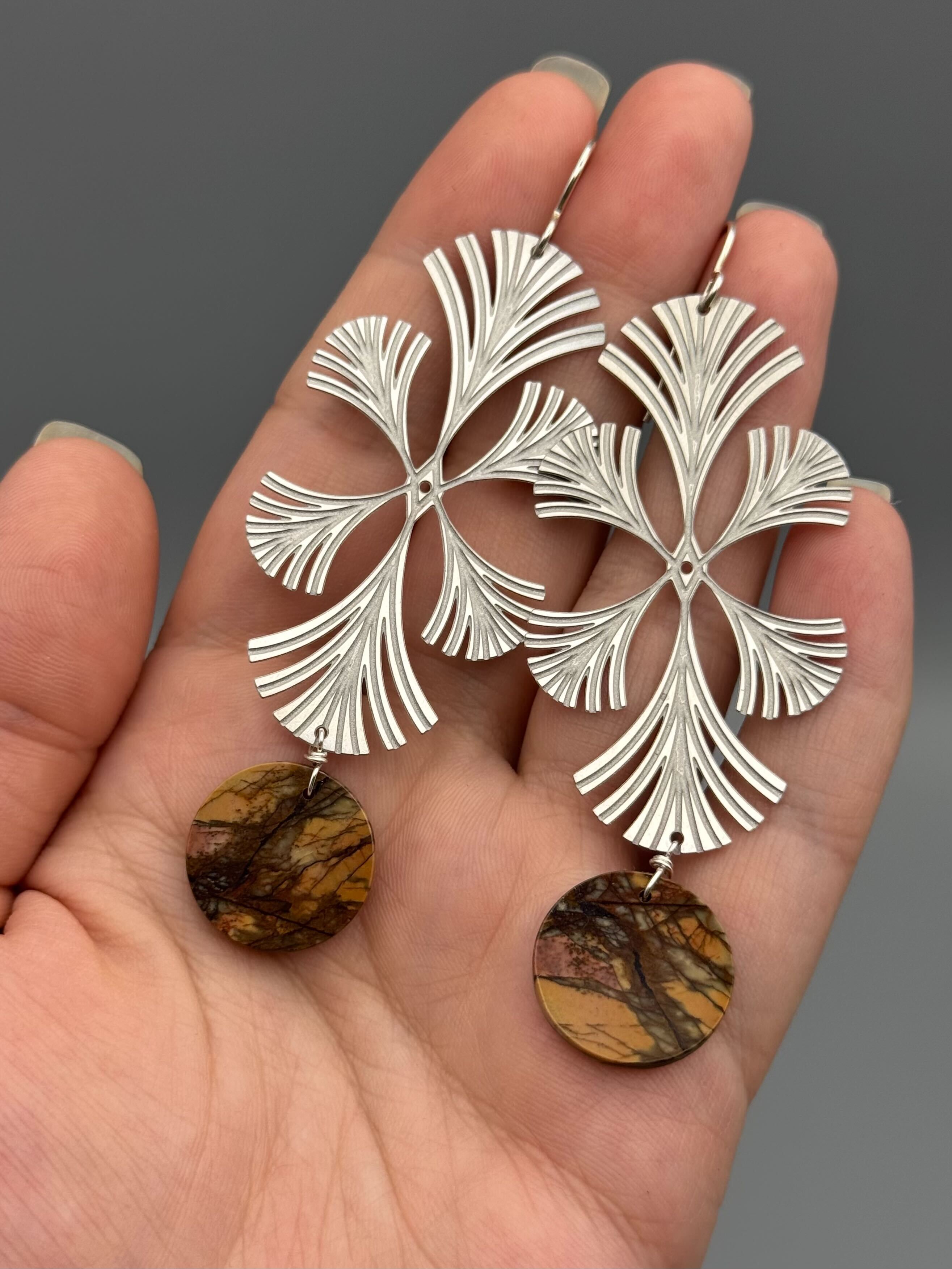•SIGIL• red creek jasper + silver earrings