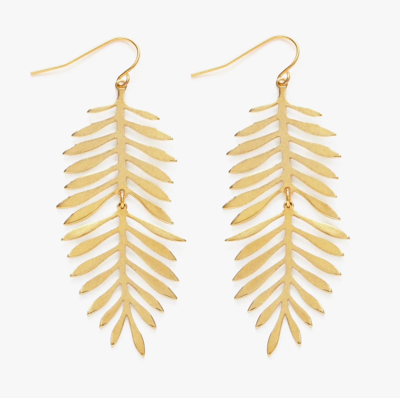 •LARGE FERN• gold dangle earrings