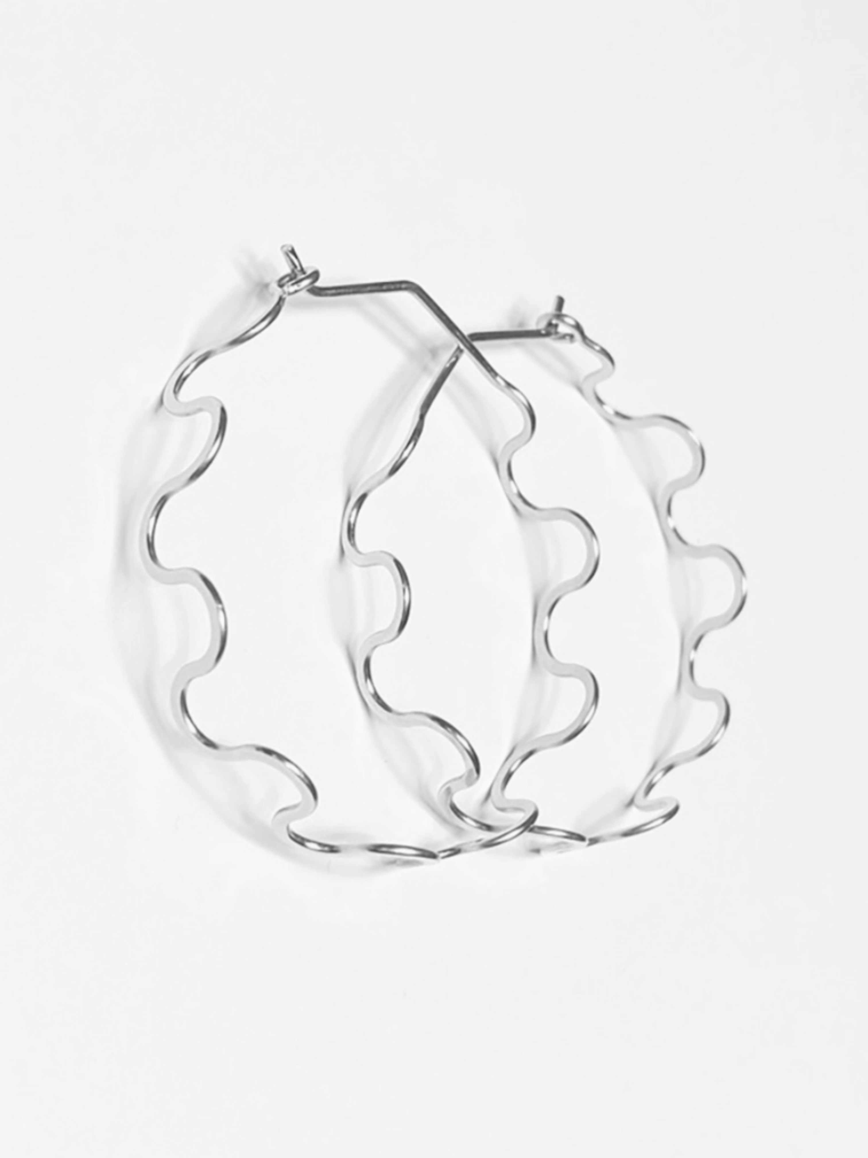 •SQUIGGLE• silver hoop earrings