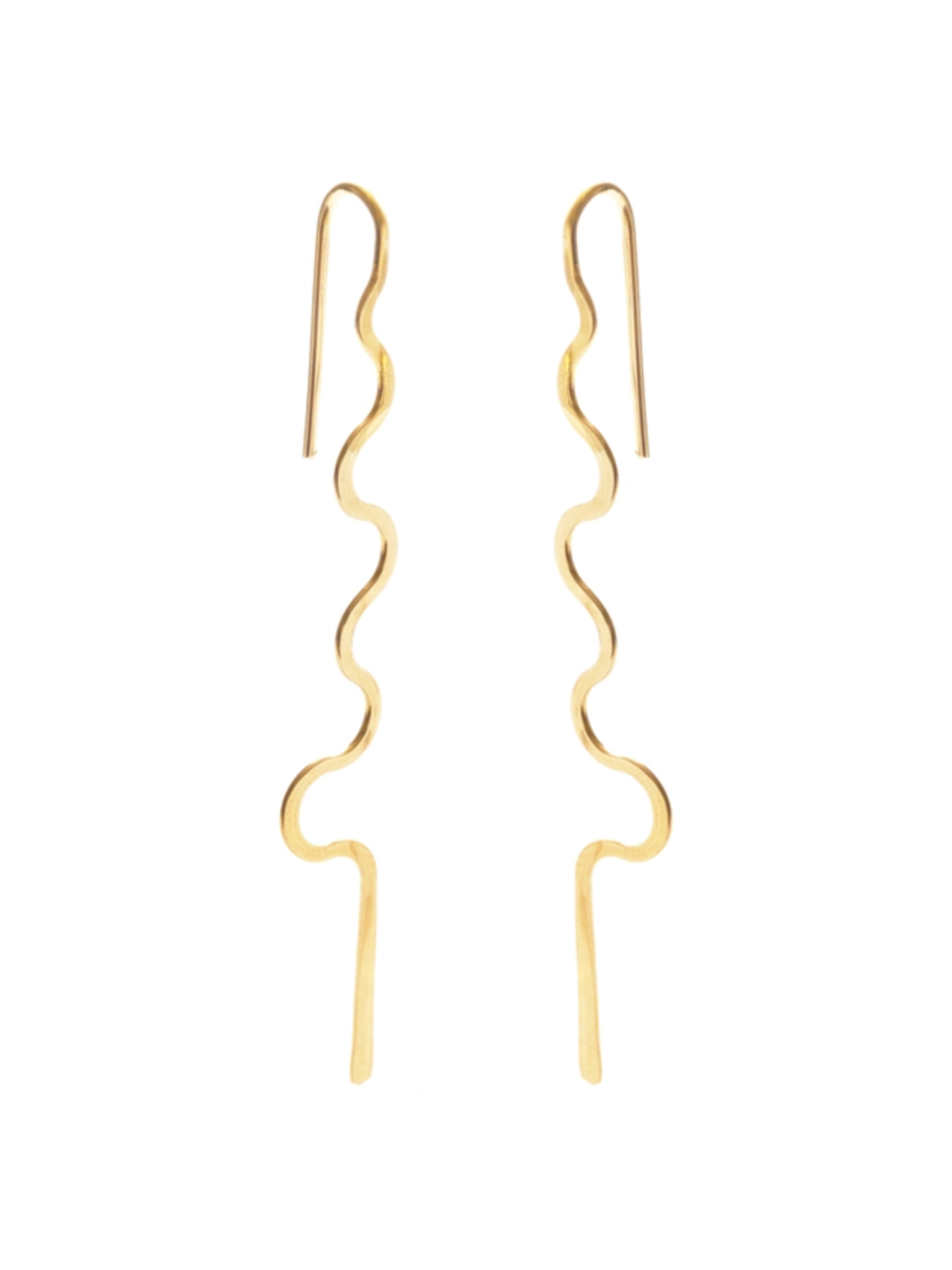 •SQUIGGLE• gold threader earrings