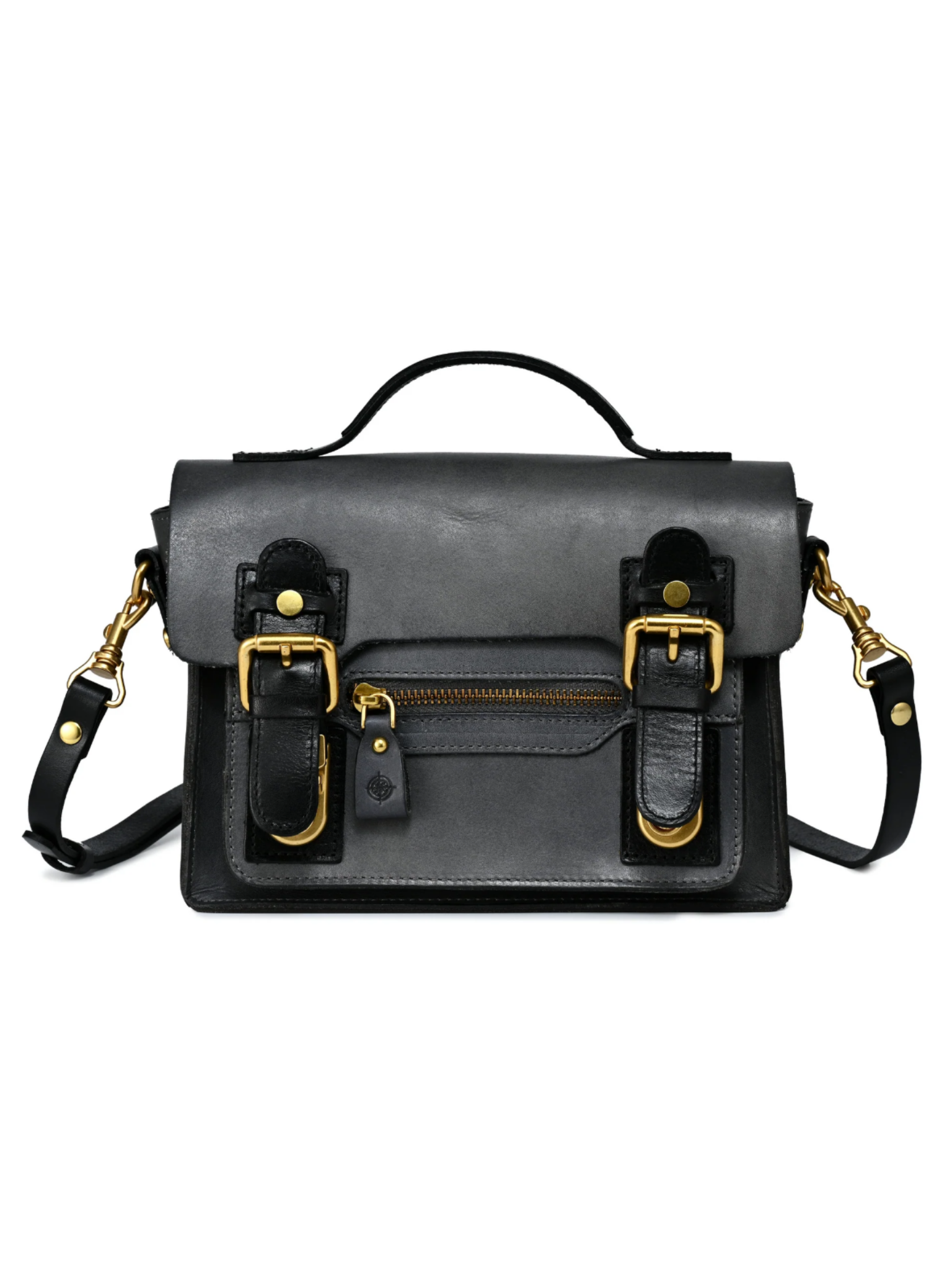 •PARIS• slate leather mini satchel/crossbody