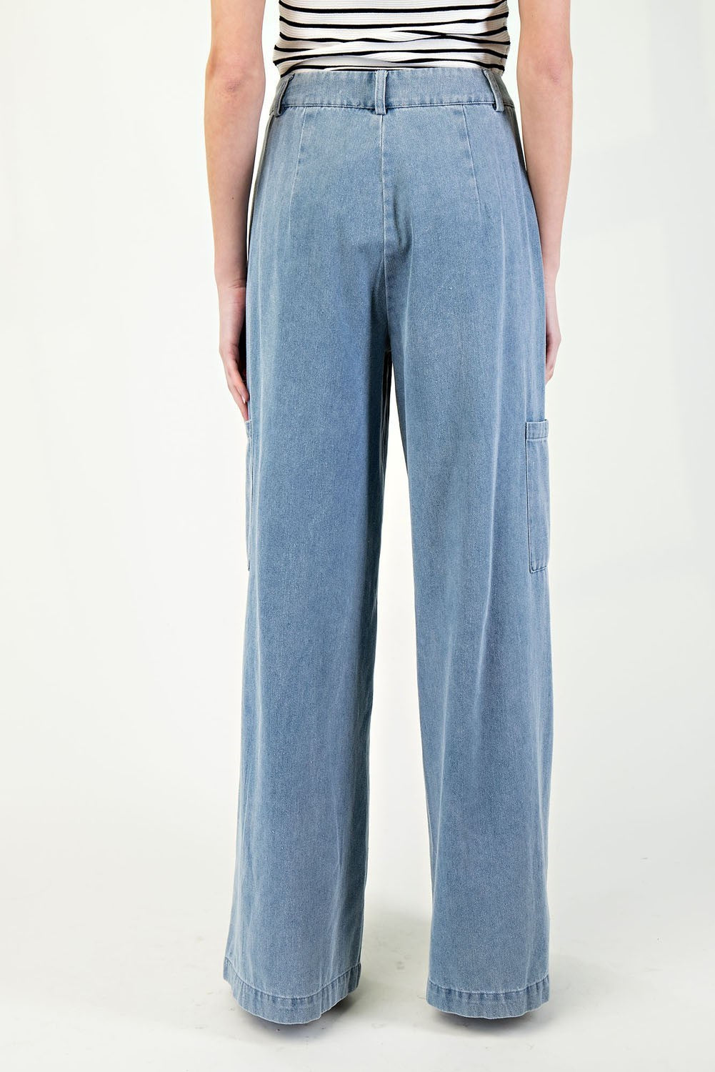 •MINKA• wide leg denim cargo pants