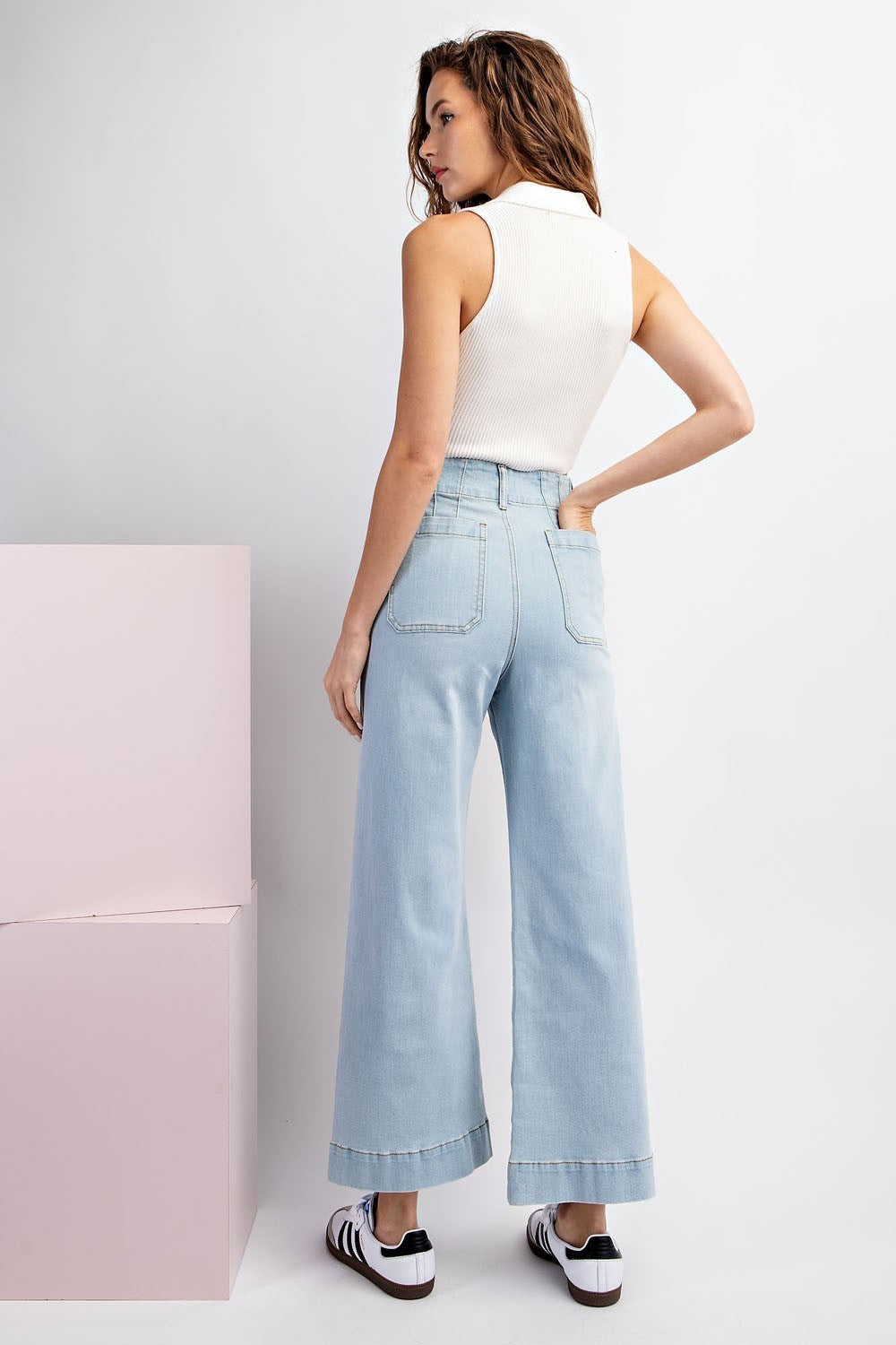 •CORDELIA - OG• cropped wide leg denim pants