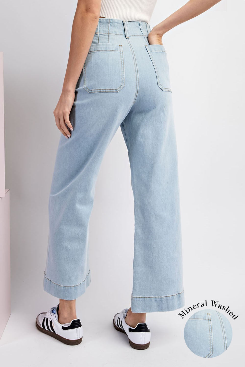 •CORDELIA - OG• cropped wide leg denim pants