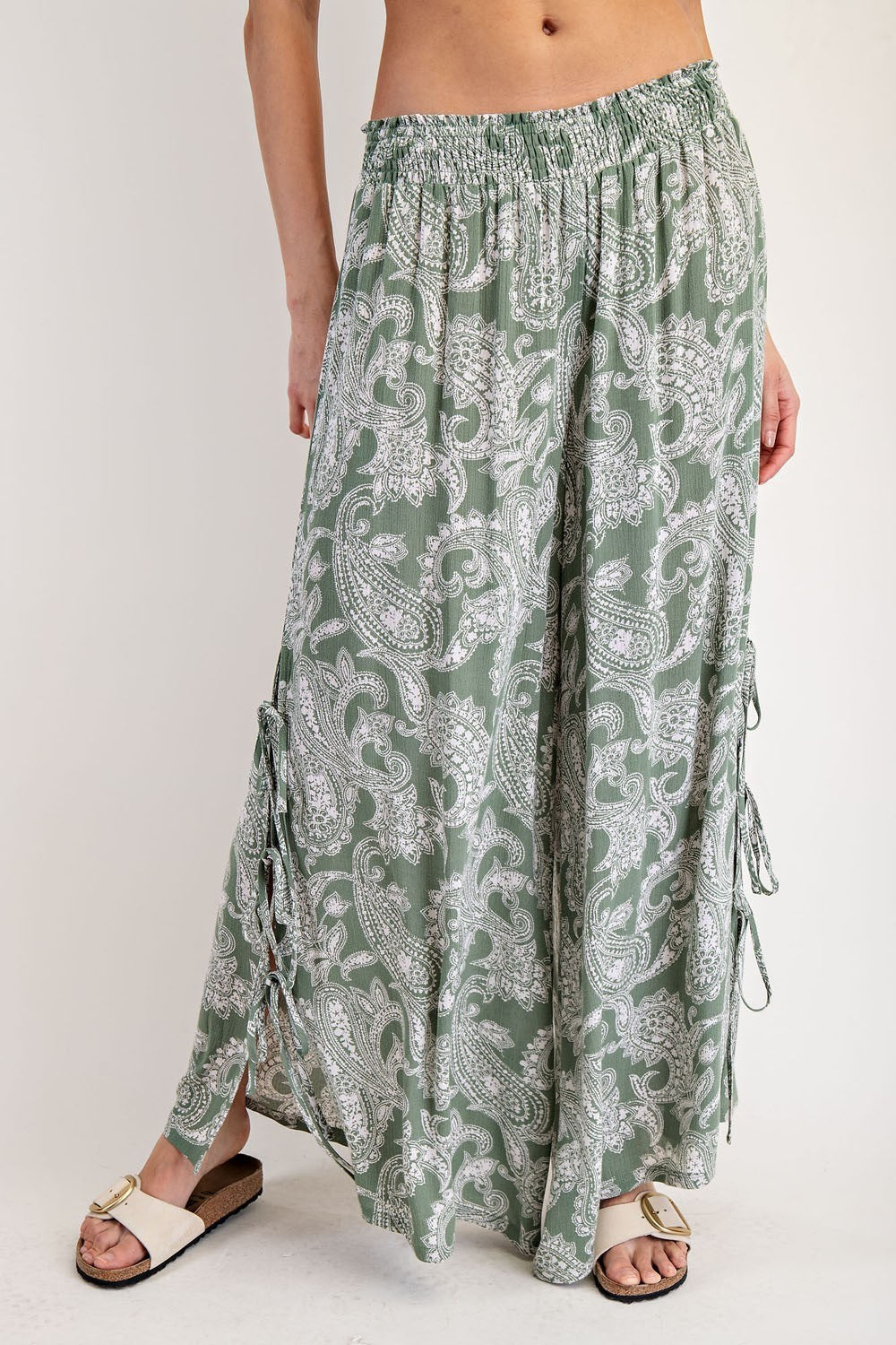 •PARVATI• side tie paisley pants