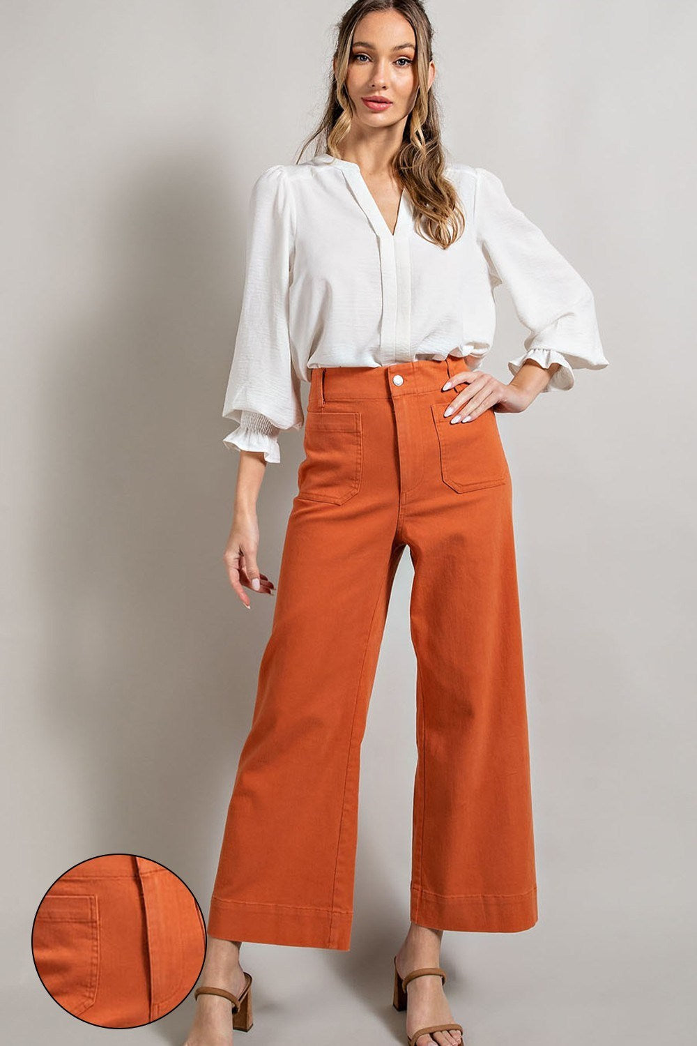 •CORDELIA• cropped wide leg denim pants