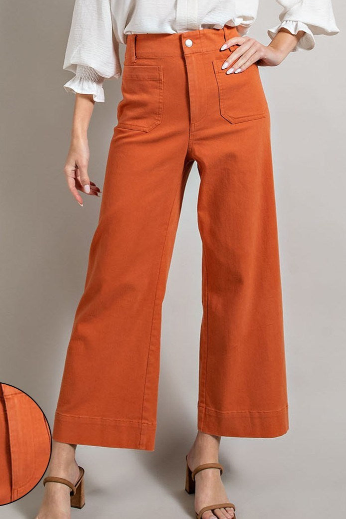 •CORDELIA• cropped wide leg denim pants