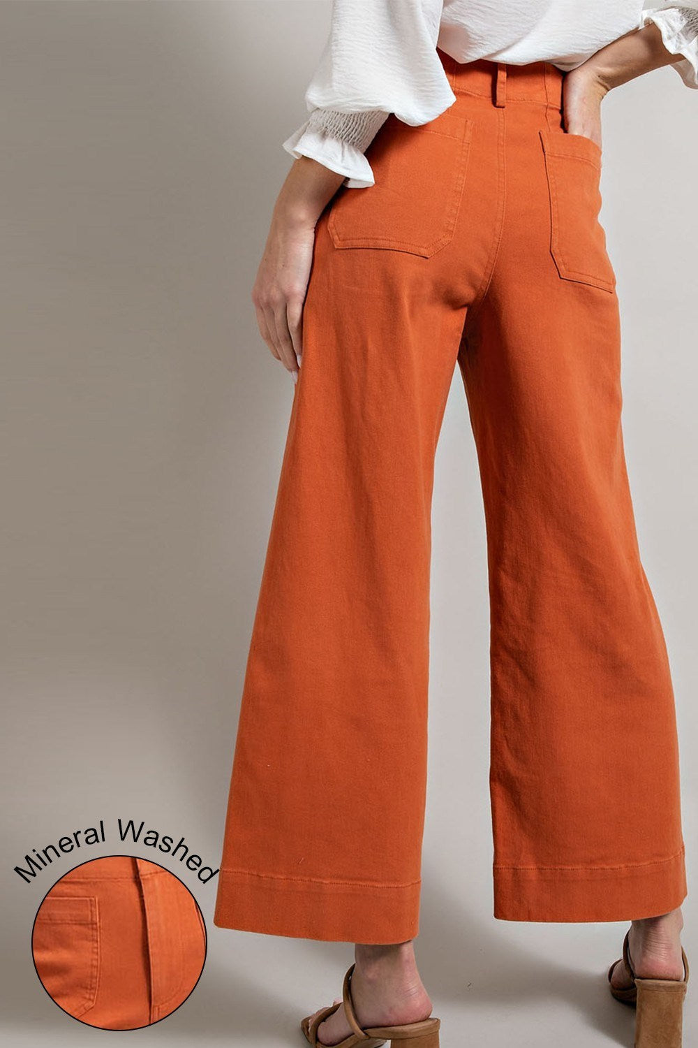 •CORDELIA• cropped wide leg denim pants