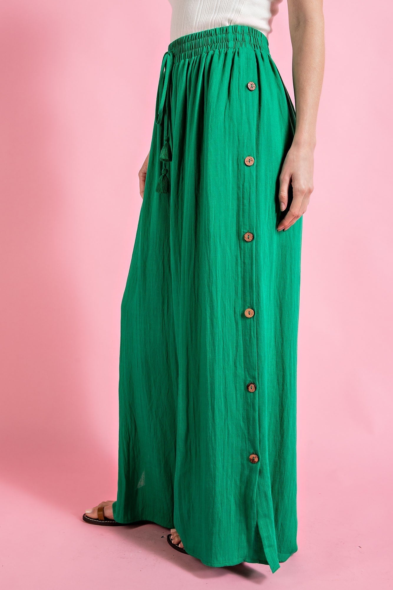 •VERDI• wide leg button detail pants