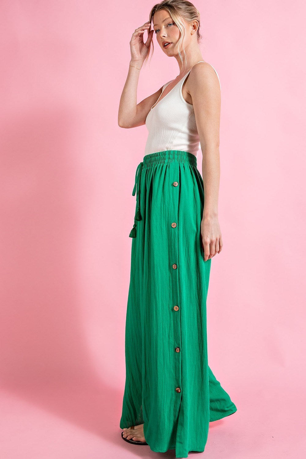 •VERDI• wide leg button detail pants