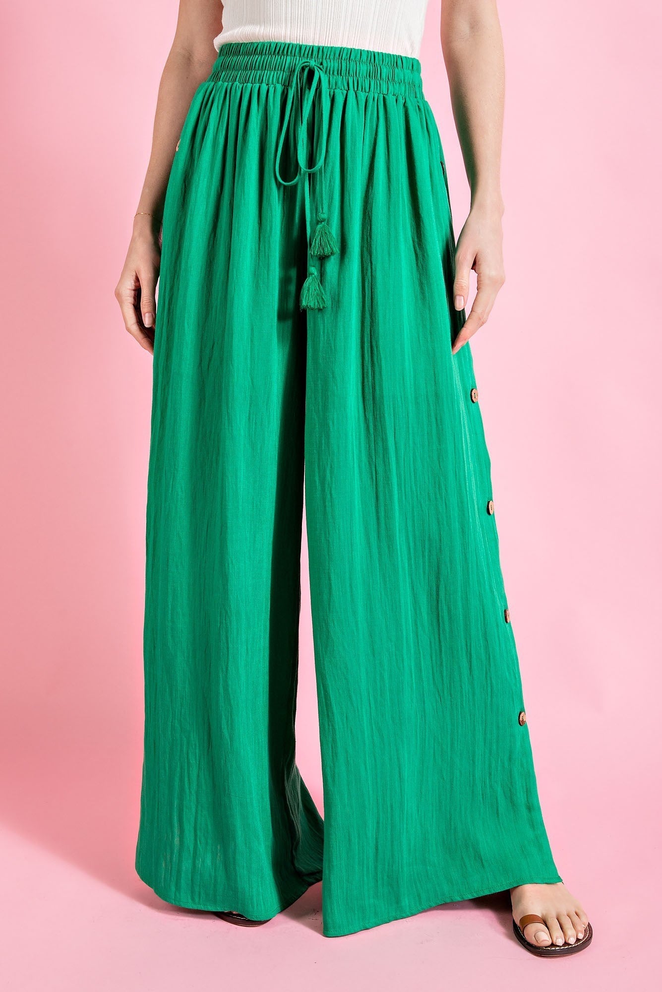 •VERDI• wide leg button detail pants