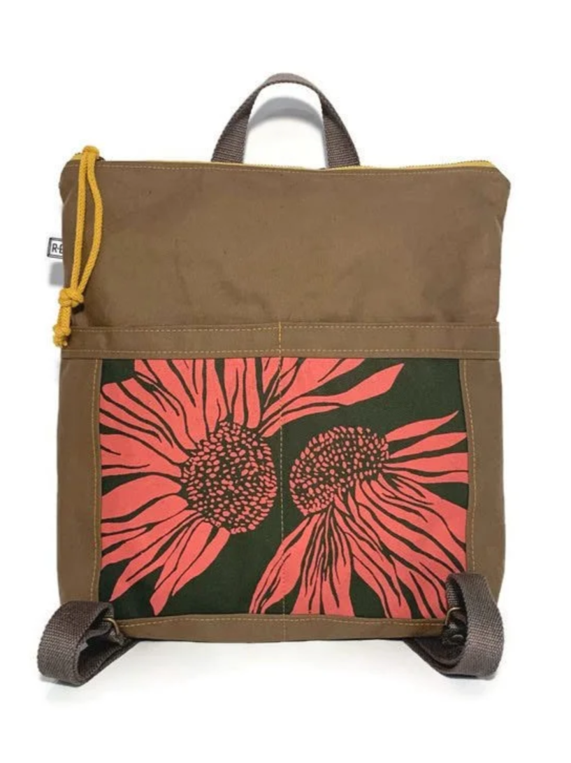 •BACKPACK - CONEFLOWER• waxed canvas bag