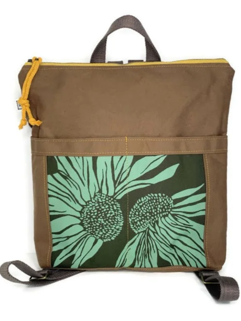 •BACKPACK - CONEFLOWER• waxed canvas bag