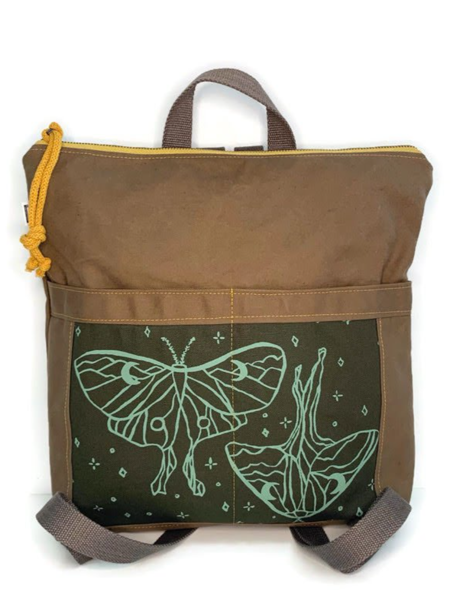 •BACKPACK - LUNA• waxed canvas bag