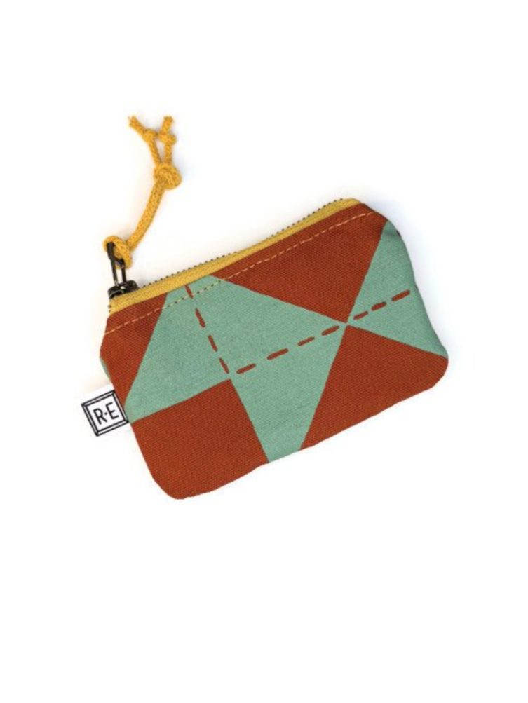 •CARD POUCH - BARN QUILT• waxed canvas bag