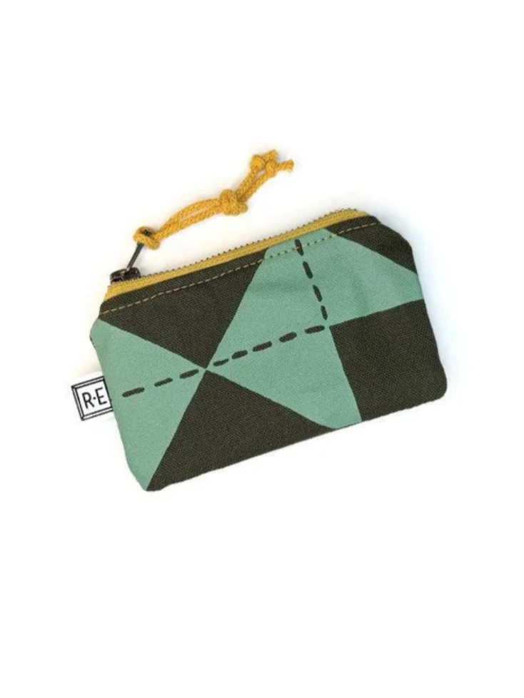 •CARD POUCH - BARN QUILT• waxed canvas bag