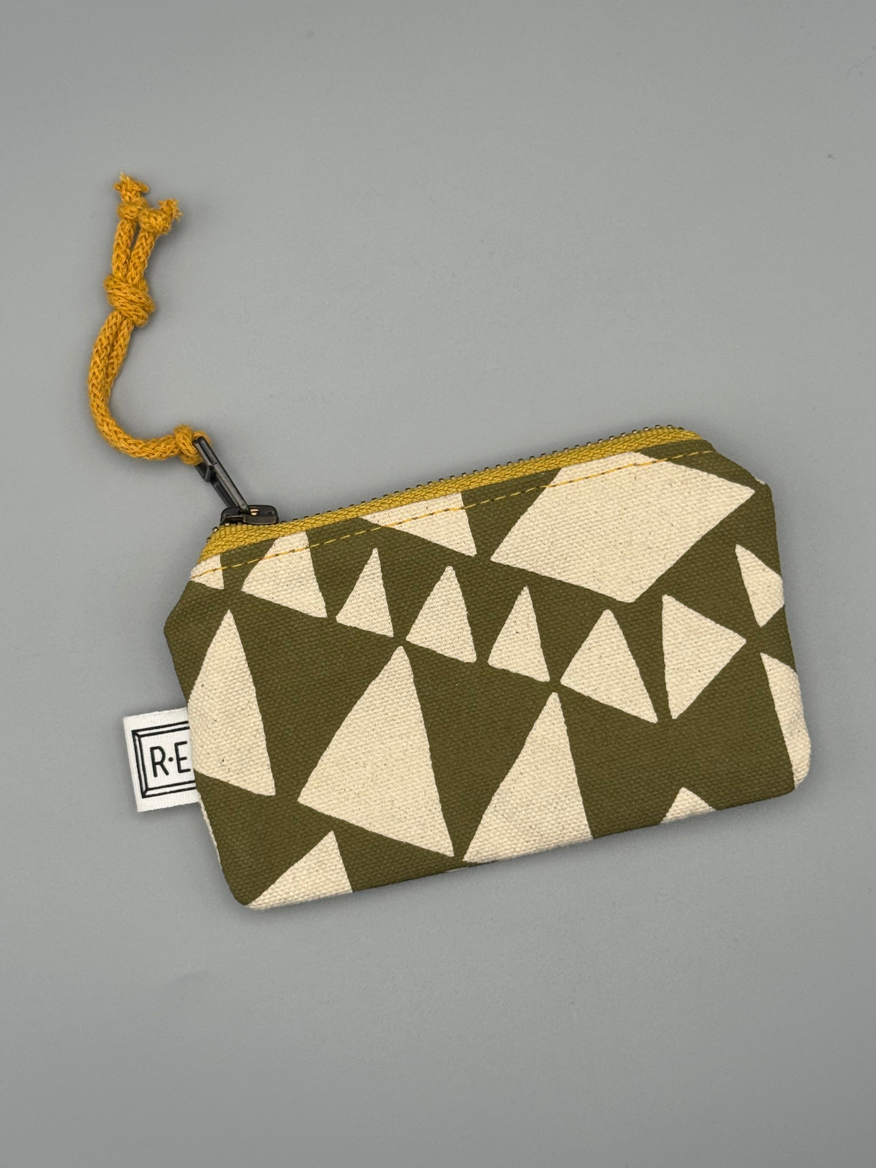 •CARD POUCH - BOWTIE• waxed canvas bag