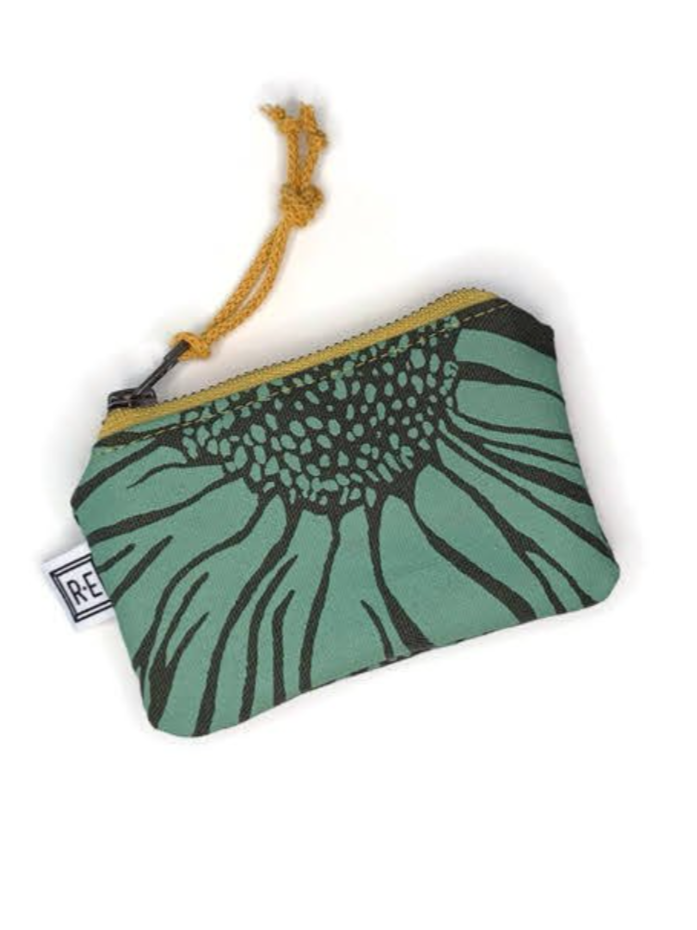 •CARD POUCH - CONEFLOWER• waxed canvas bag