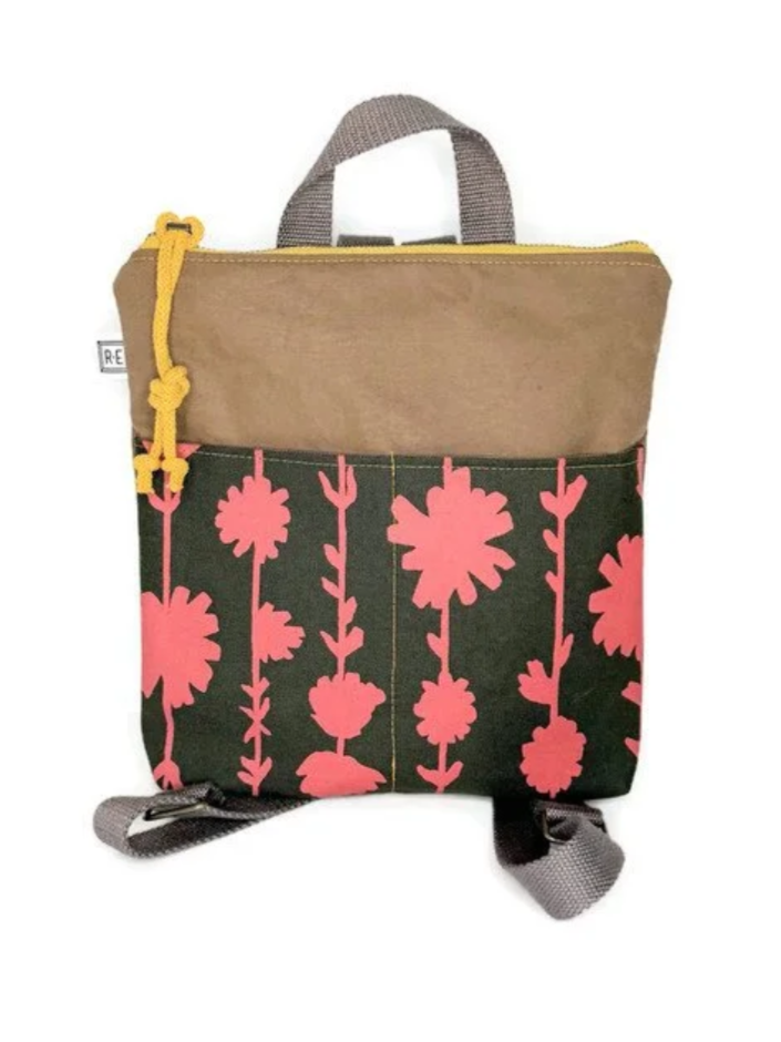 •MINI BACKPACK - CHICORY• waxed canvas bag