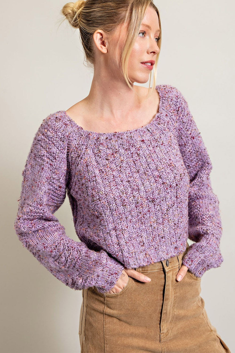 •LAVENDER• marbled multicolor knit sweater