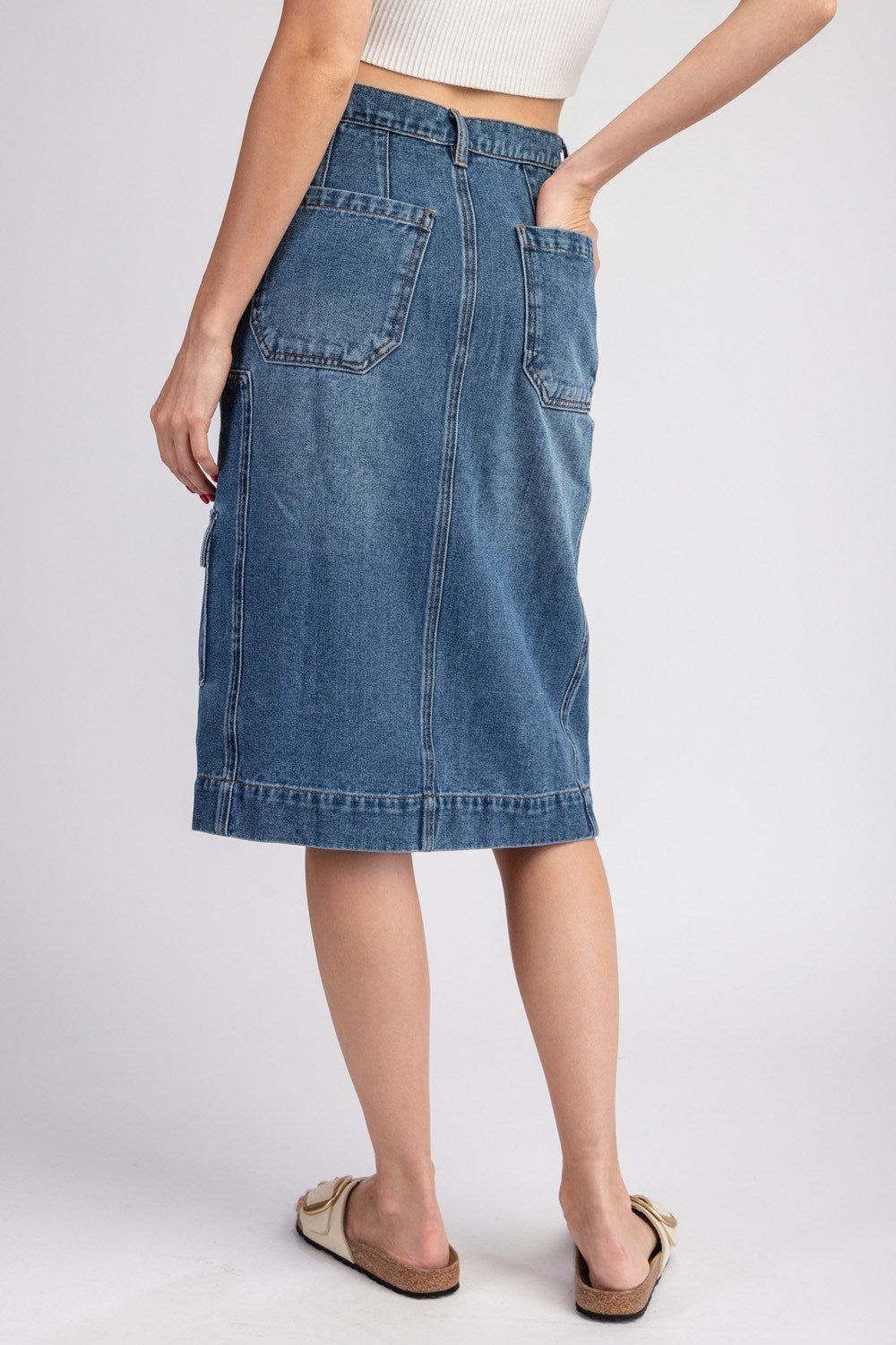 •TOPANGA• denim midi skirt