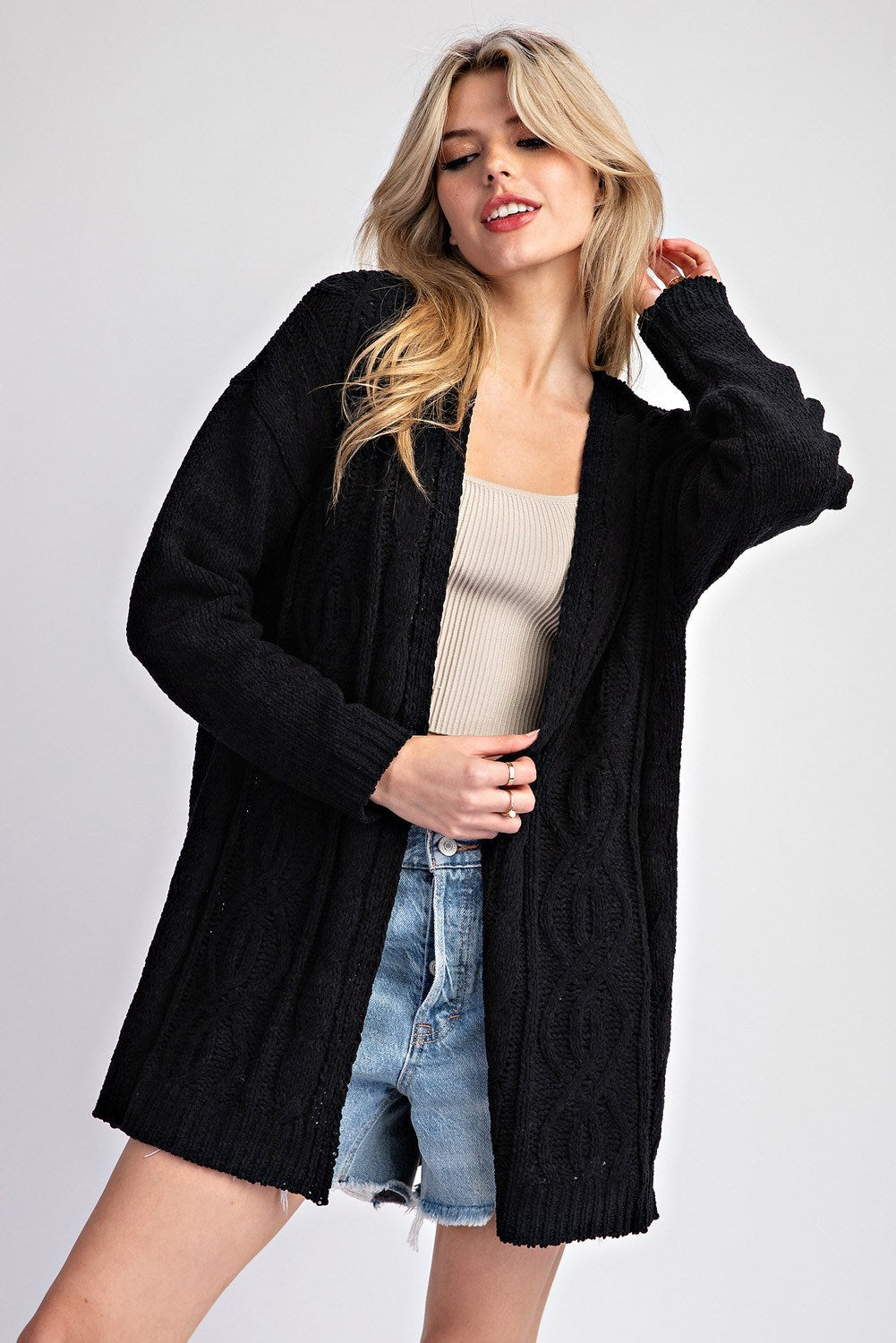 •BLACK• sweater knit cardigan