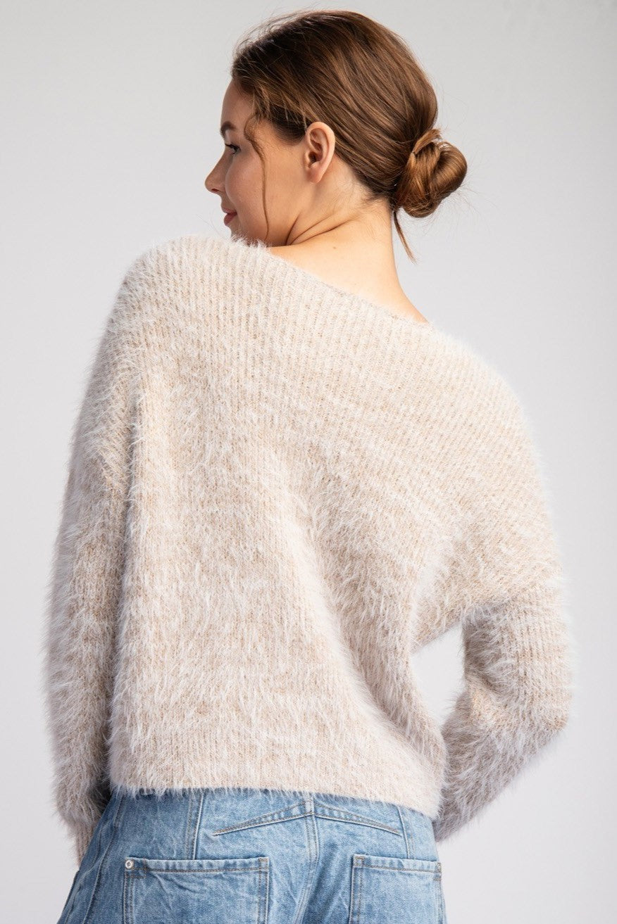 •NINA - OAT• mohair knit sweater