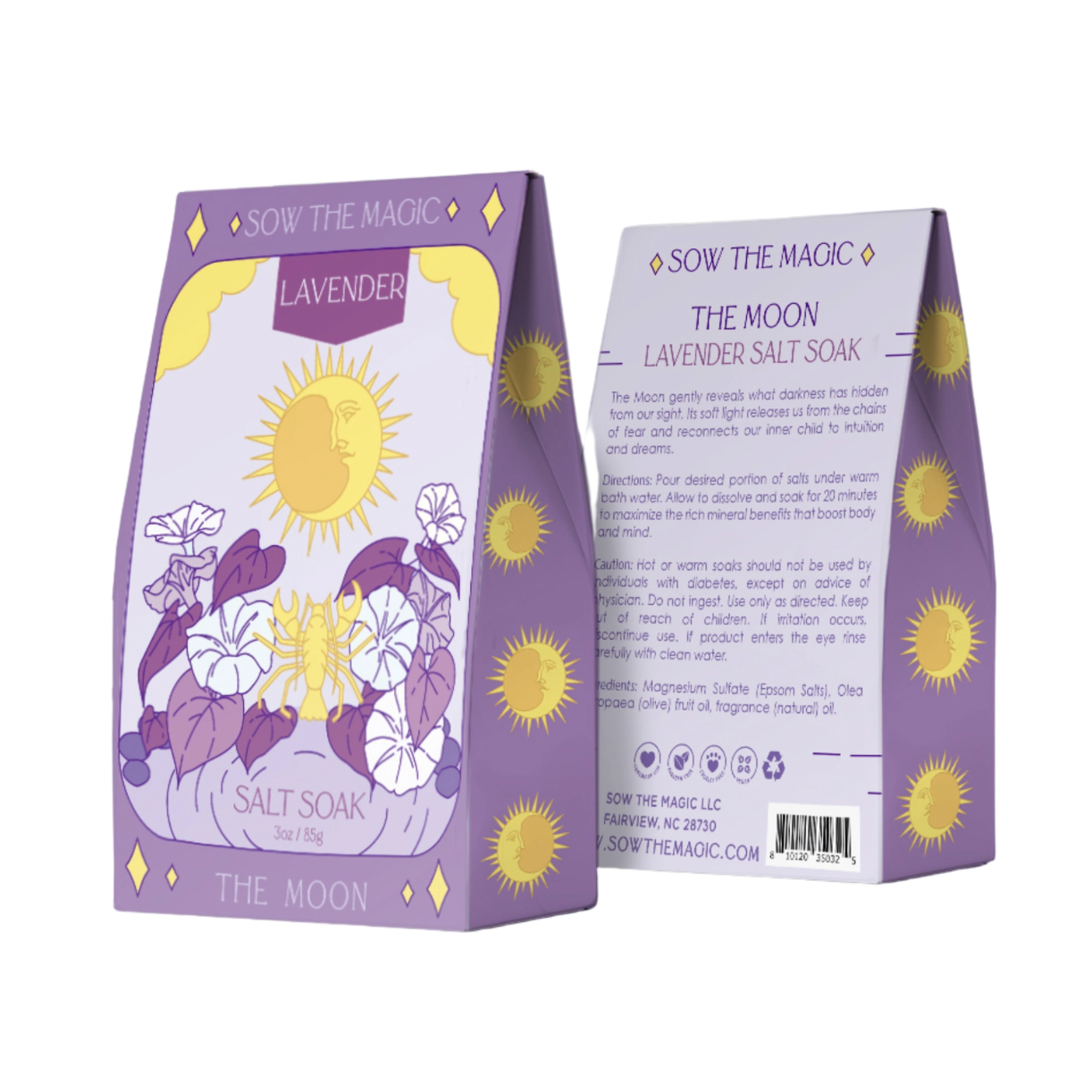 •THE MOON• lavender tarot bath salt soak