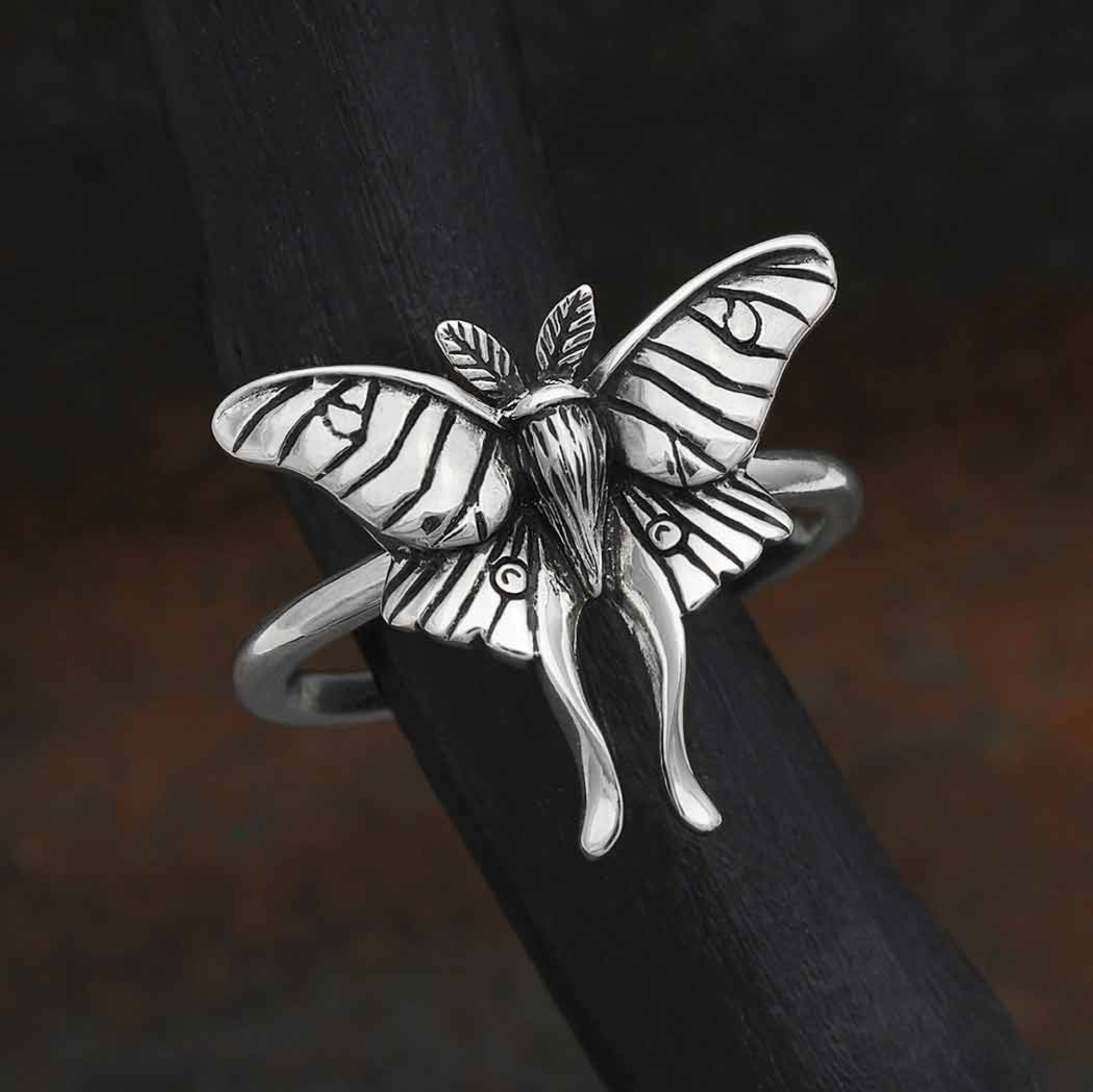 •SWEET LUNA• sterling silver luna moth ring