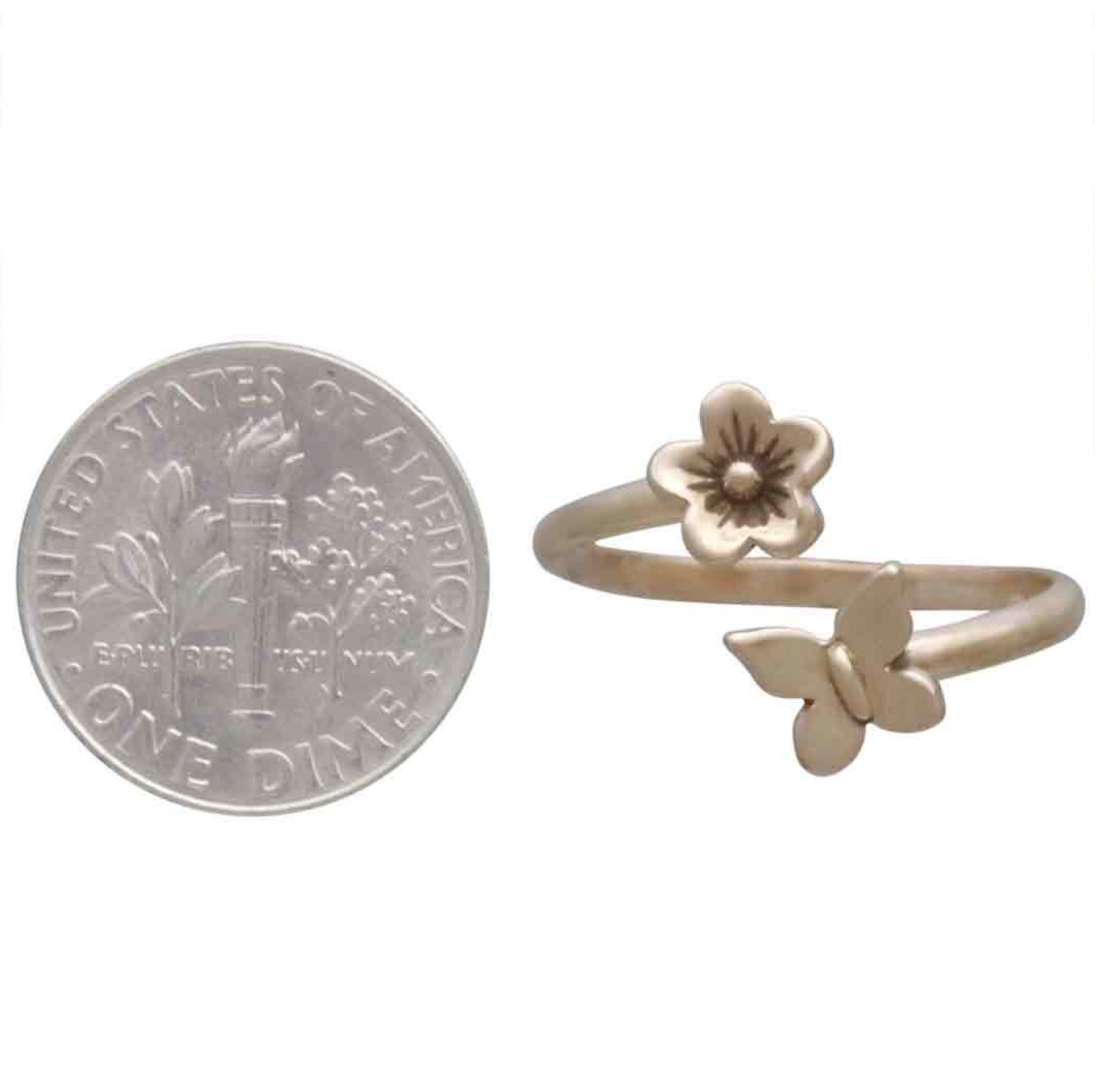 •BUTTERFLY + BLOOM • adjustable bronze ring