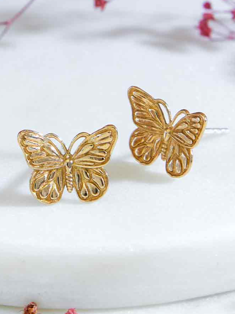 •MONARCH• bronze stud earrings