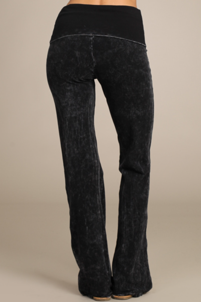 •BOWIE - BLACK• cotton blend bootcut pants