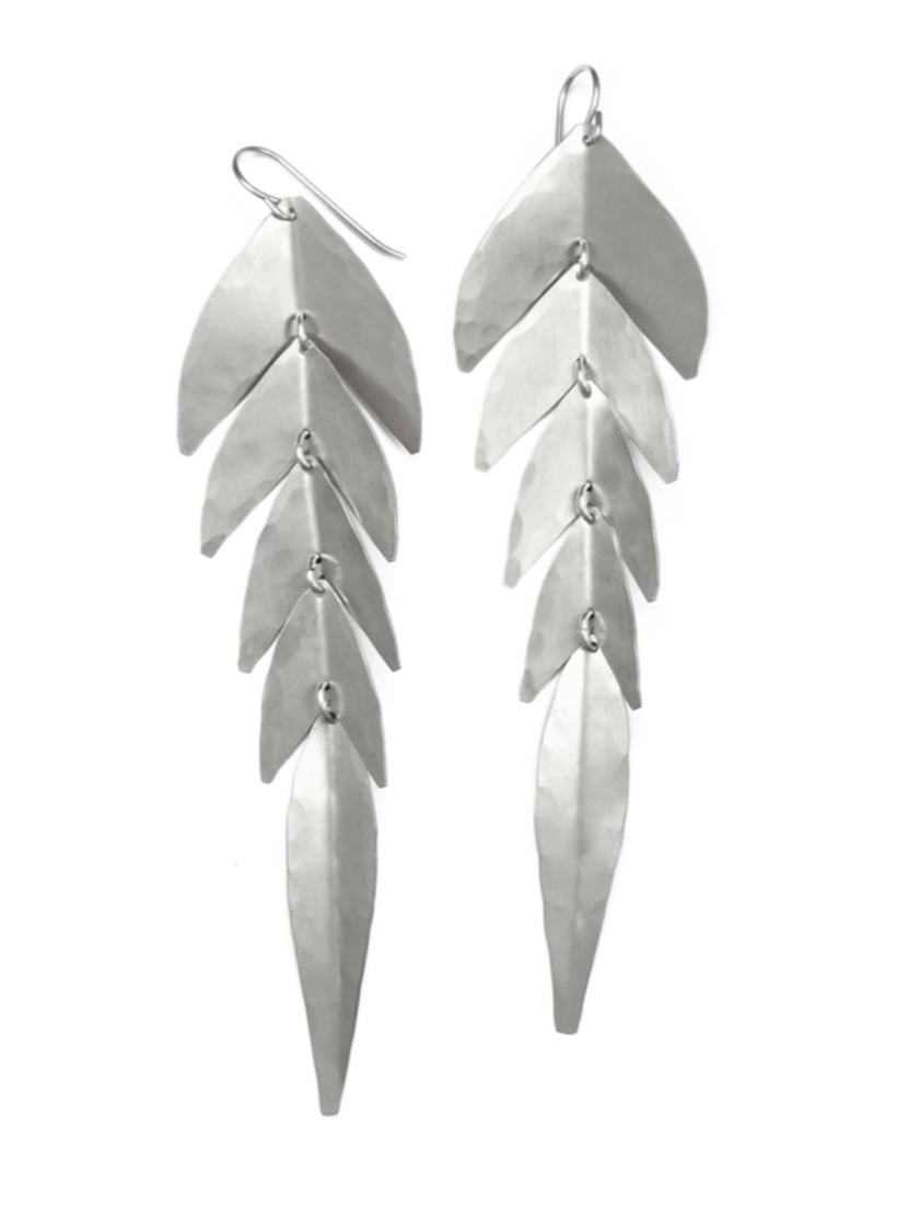 •LARGE SWISH• silver dangle earrings