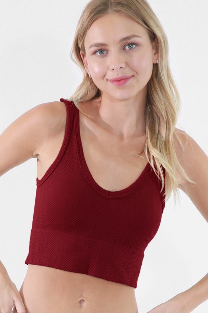 •HERRINGBONE REVERSIBLE• cropped tank top (USA)