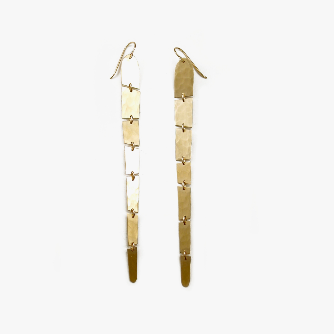 •LONG SLINK• gold dangle earrings