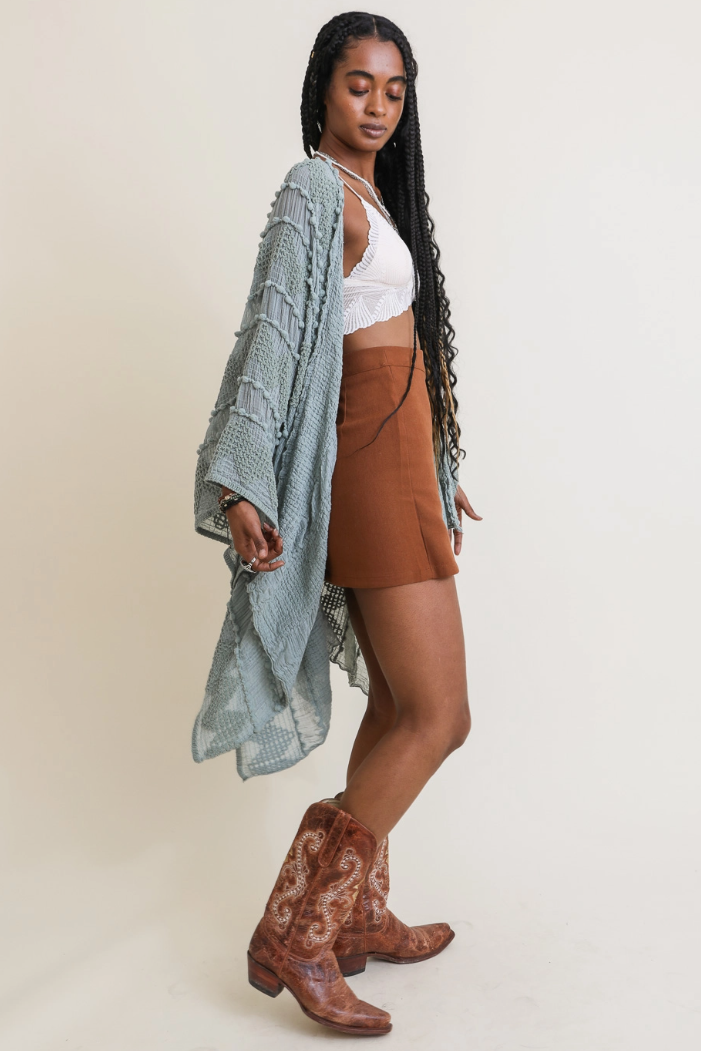 •JAGGER• semi-sheer zigzag cardi