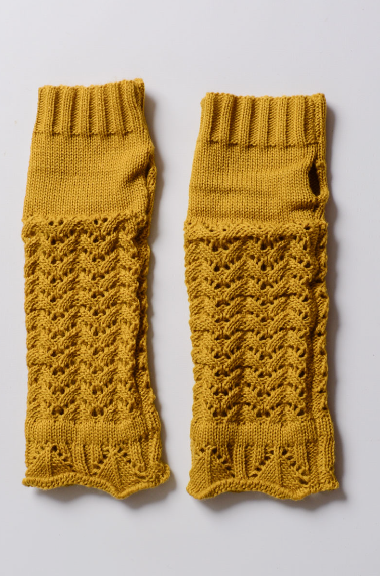•OPEN STITCH FINGERLESS GLOVES•