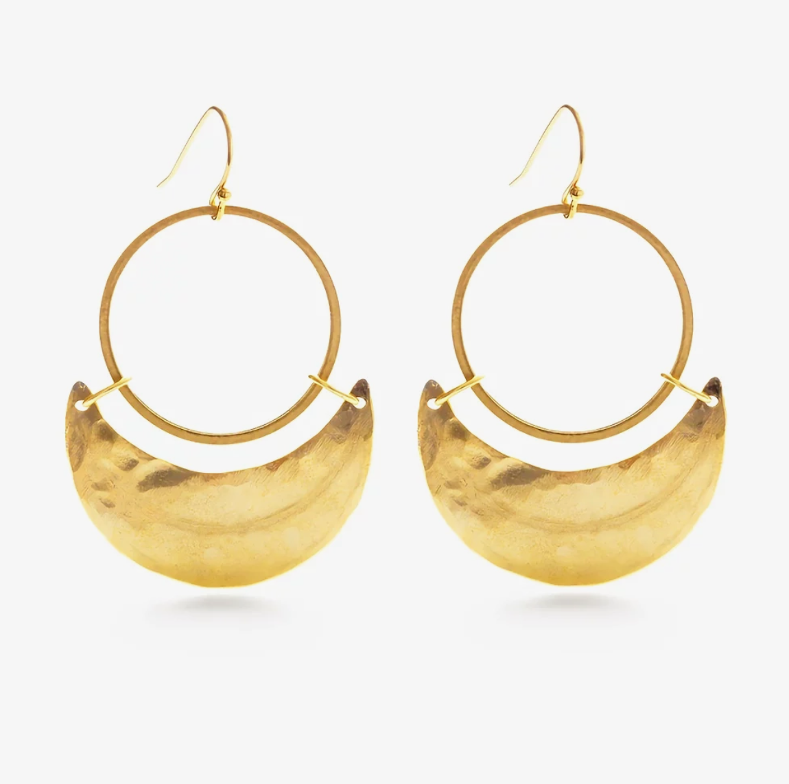 •CRESCENT• gold dangle earrings