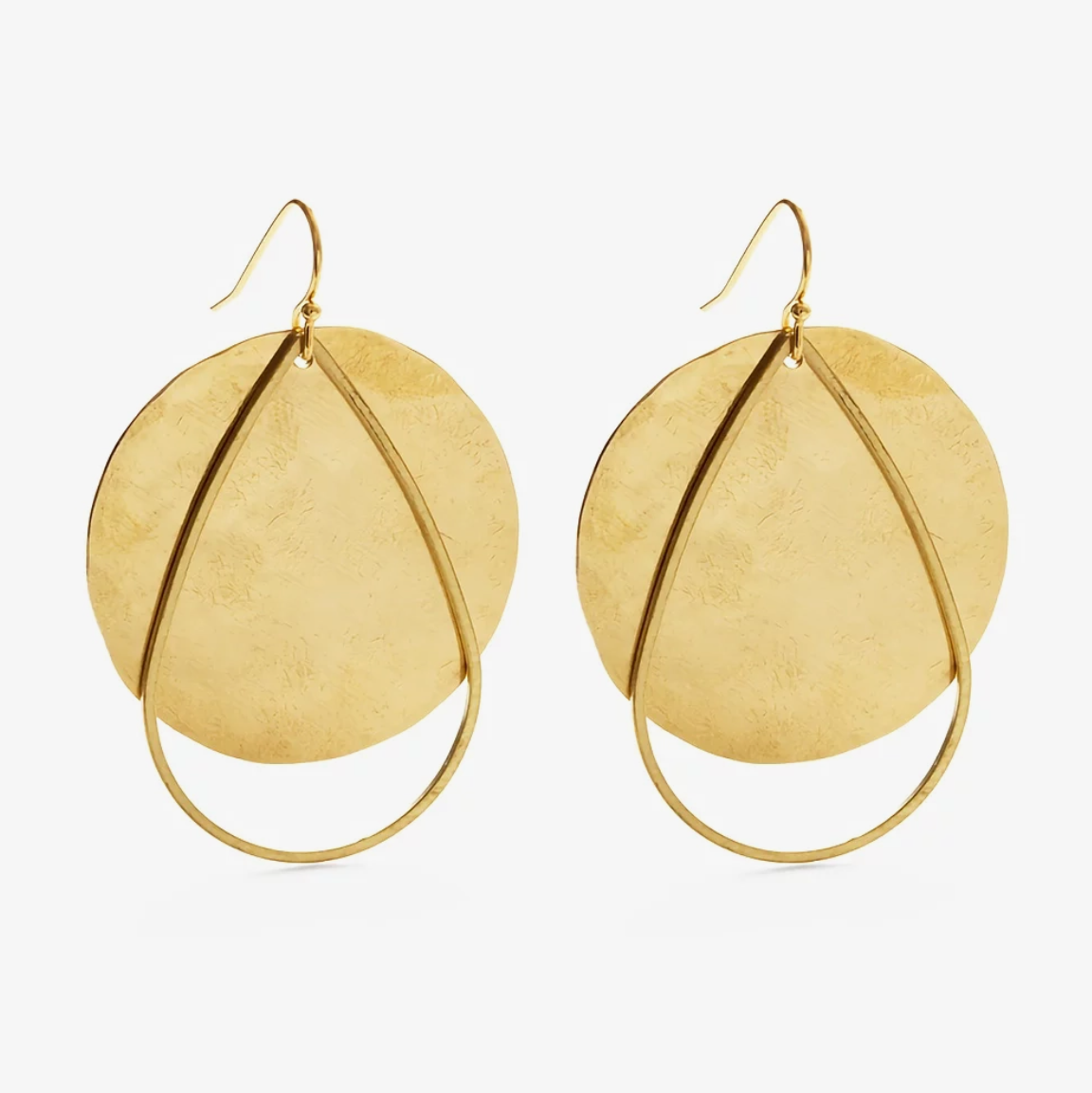 •FULL MOON• gold dangle earrings