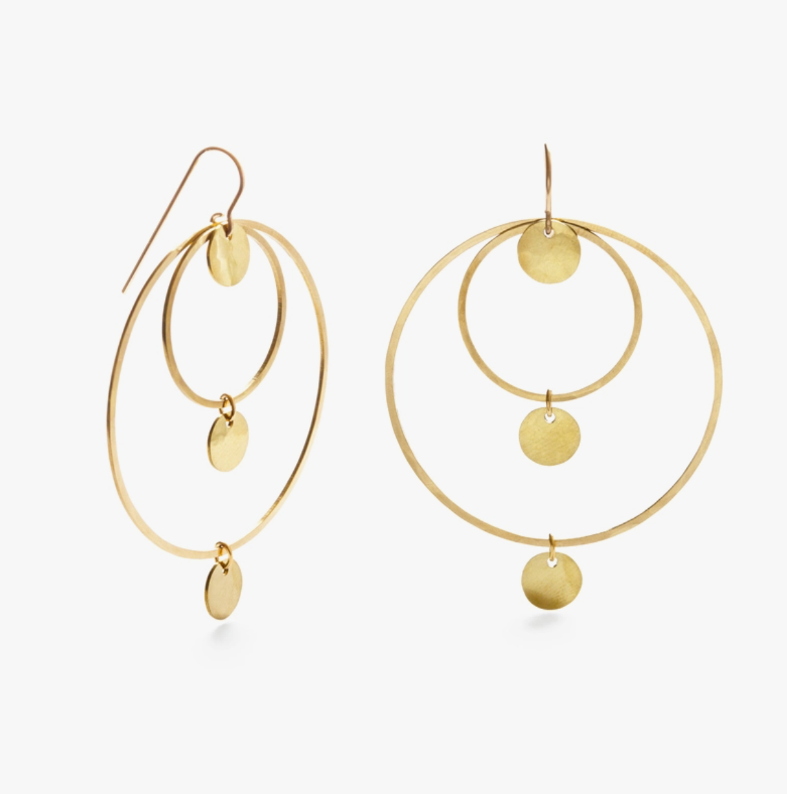•TIERED HOOP• gold dangle earrings