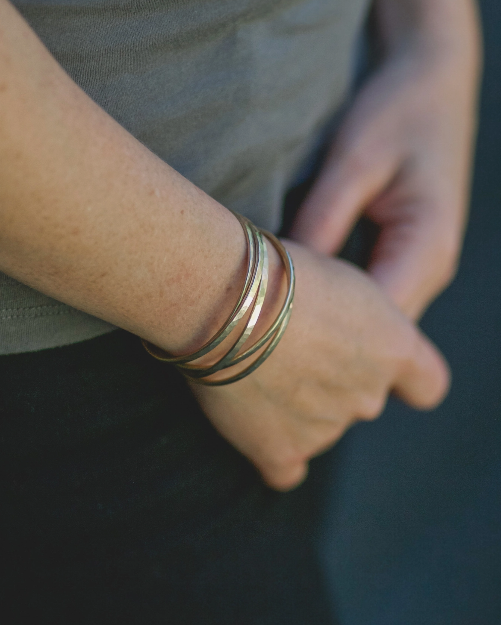 •SMALL HAMMERED• brass bracelet